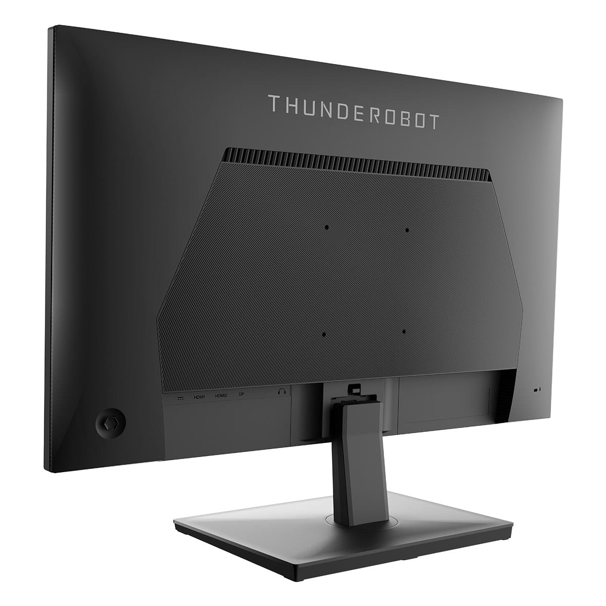 Portlar ve stant ile siyah THUNDEROBOT monitörünün arka görünümü.