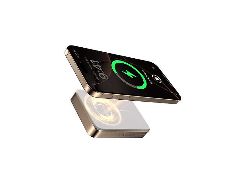 KEEPHONE PB51 Brendy Kevlar 22.5W Usb 20W Type-C ve 15W Kablosuz Şarj Destekli Magsafe 10000 mAh Powerbank Gün Batımı