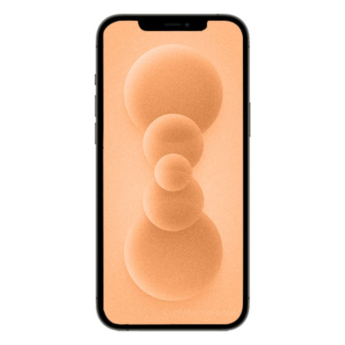 Ein Smartphone mit einem orangen Hintergrund mit Blasen.
