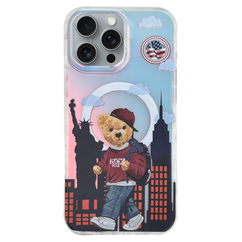 ZUCKBEAR Darnell Frosted Laser iPhone 16 Pro Max Uyumlu MagSafe New York Telefon kılıfı Çok renkli