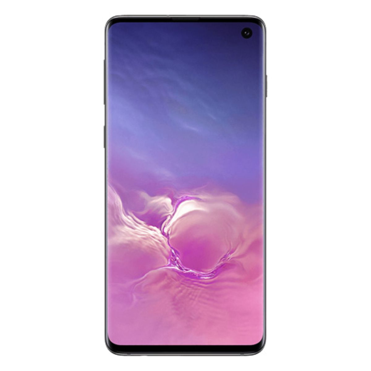 Ein schlankes Smartphone mit abgerundeten Ecken und einem violett-pinken Hintergrund.