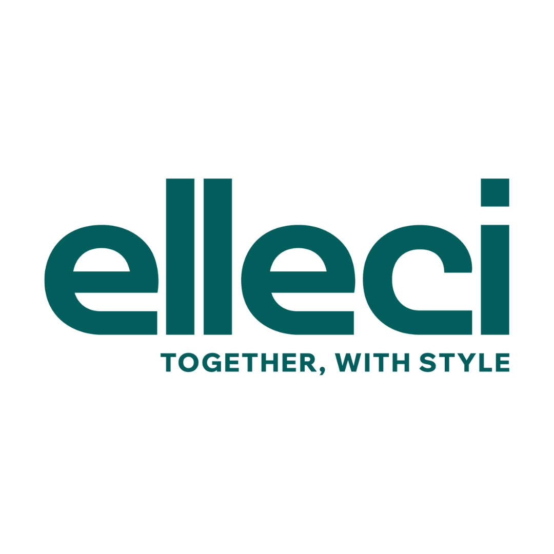 La parola elleci in verde acqua, con lo slogan TOGETHER, WITH STYLE sotto.