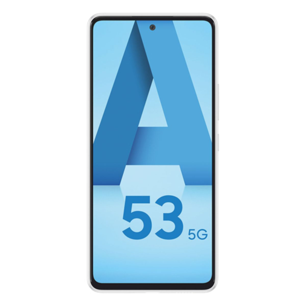 Ein Smartphone mit dem Schriftzug A 53 5G auf dem Bildschirm.