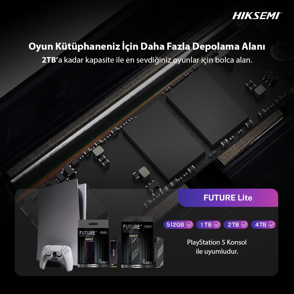 Daha fazla depolama için Hiksemi FUTURE Lite SSD'li PlayStation 5.