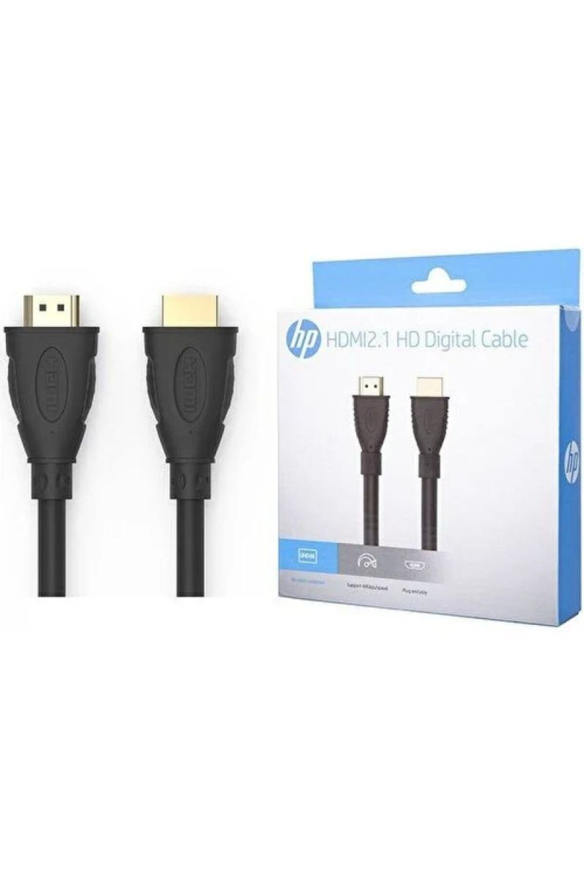 HP Dhc-Hd02-1m Hdmı 2.1 Yüksek Hızlı 48 Gpbs 8k (7680 X 4320) 1M HDMI Kablosu Siyah