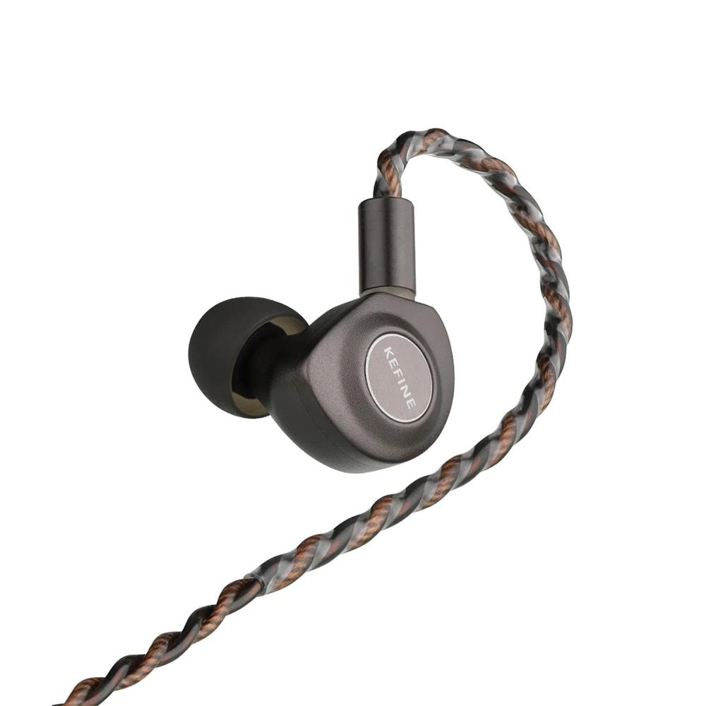 KEFINE Delci 10mm DLC + PU Diaphragm Dinamik Sürücülü Hi-Fi IEM Kablolu Kulak İçi Kulaklık Siyah