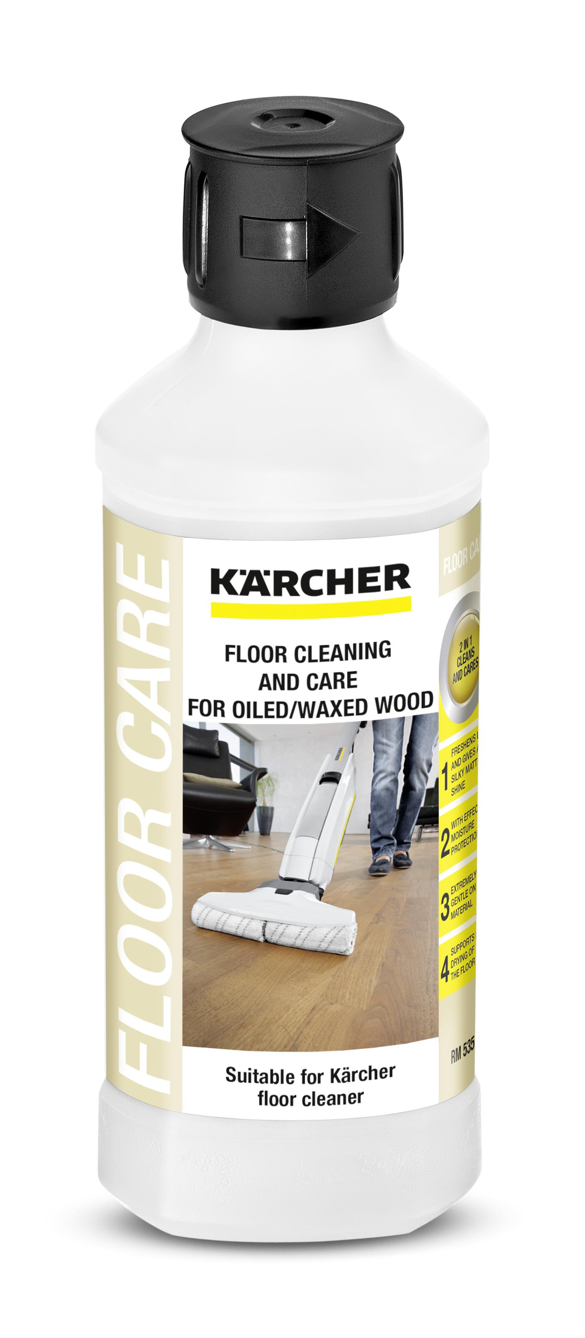 Pulitore per pavimenti Kärcher per legno oliato/cerato con lavapavimenti.