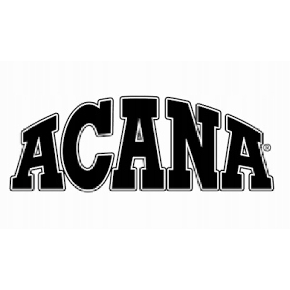 Czarny napis ACANA na białym tle.
