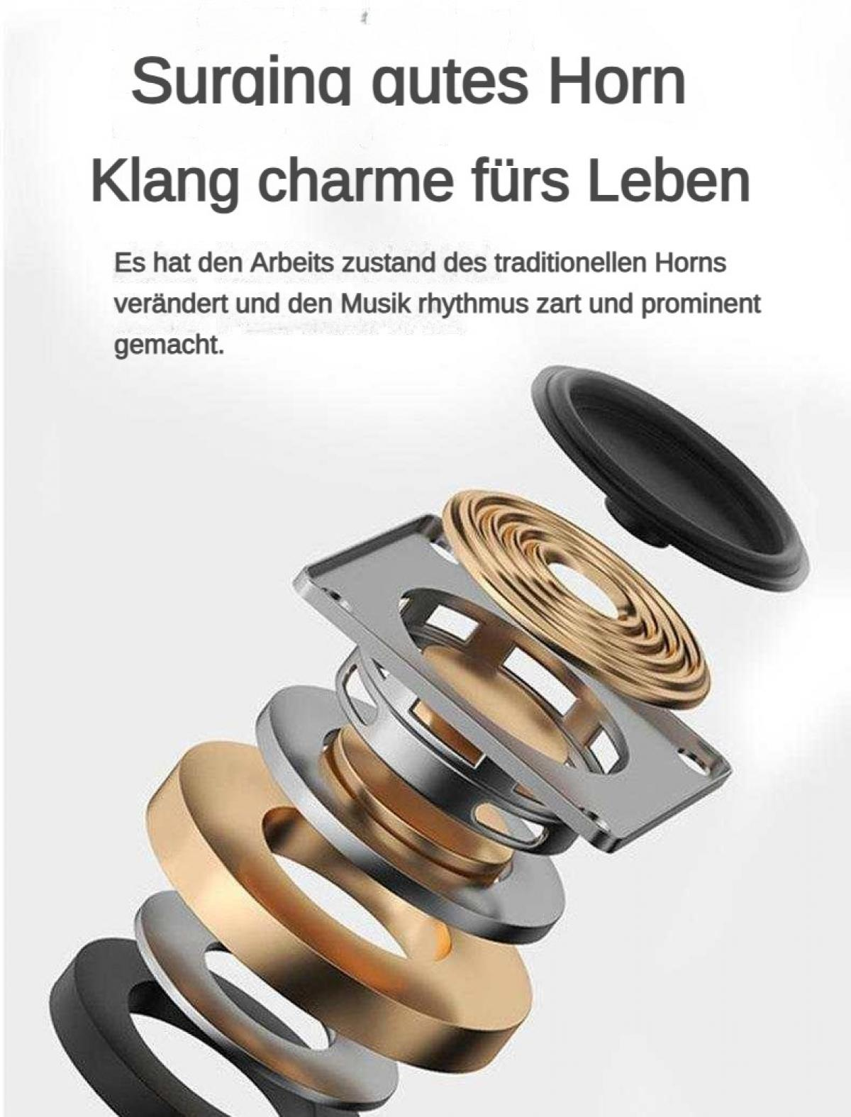Explodierte Ansicht eines Lautsprecher-Treibers mit Metall- und Gummiteilen.