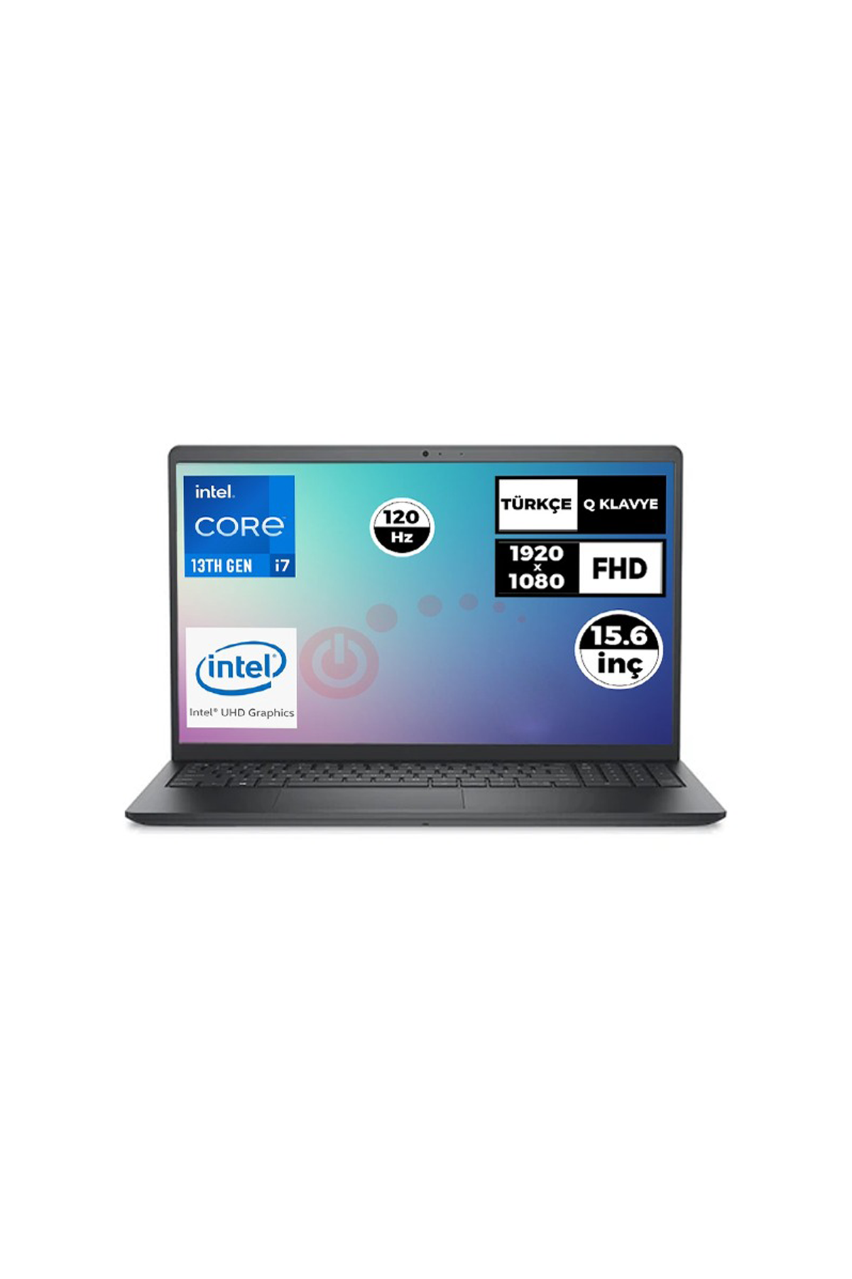 Intel Core i7 13. Nesil, 120Hz, FHD, 15,6 inç ve Türkçe Q klavyeli laptop.
