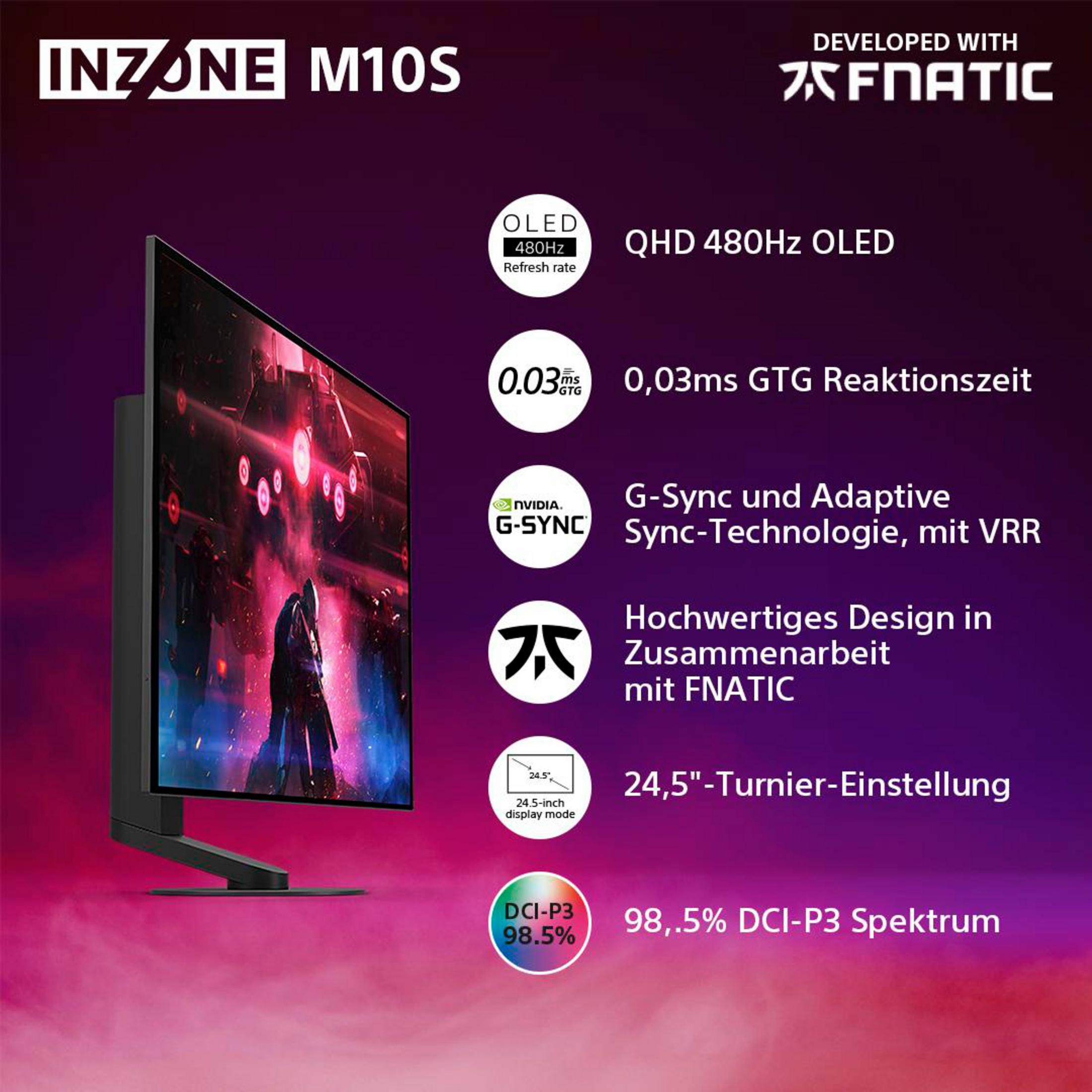 Monitor gamingowy QHD 480Hz OLED, 0,03ms GTG, G-Sync, 24,5 cala, 98,5% DCI-P3.