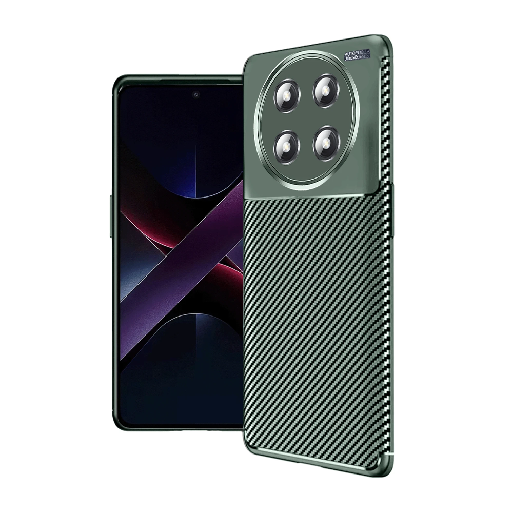 NEWFACE Honor Magic 7 Lite Uyumlu Auto Focus Karbon Telefon kılıfı Koyu Yeşil