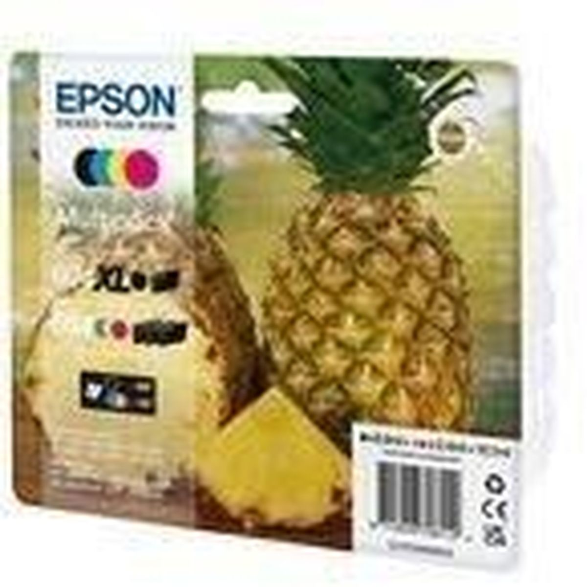 Opakowanie wkładu atramentowego Epson z ananasami i oznaczeniem XL.