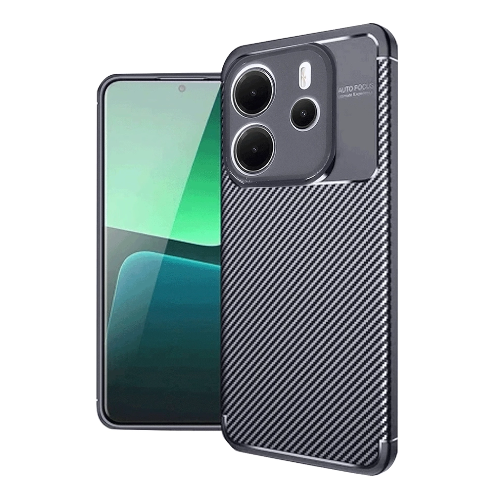 NEWFACE Xiaomi Redmi Note 14 Uyumlu Auto Focus 4G Karbon Telefon kılıfı Lacivert