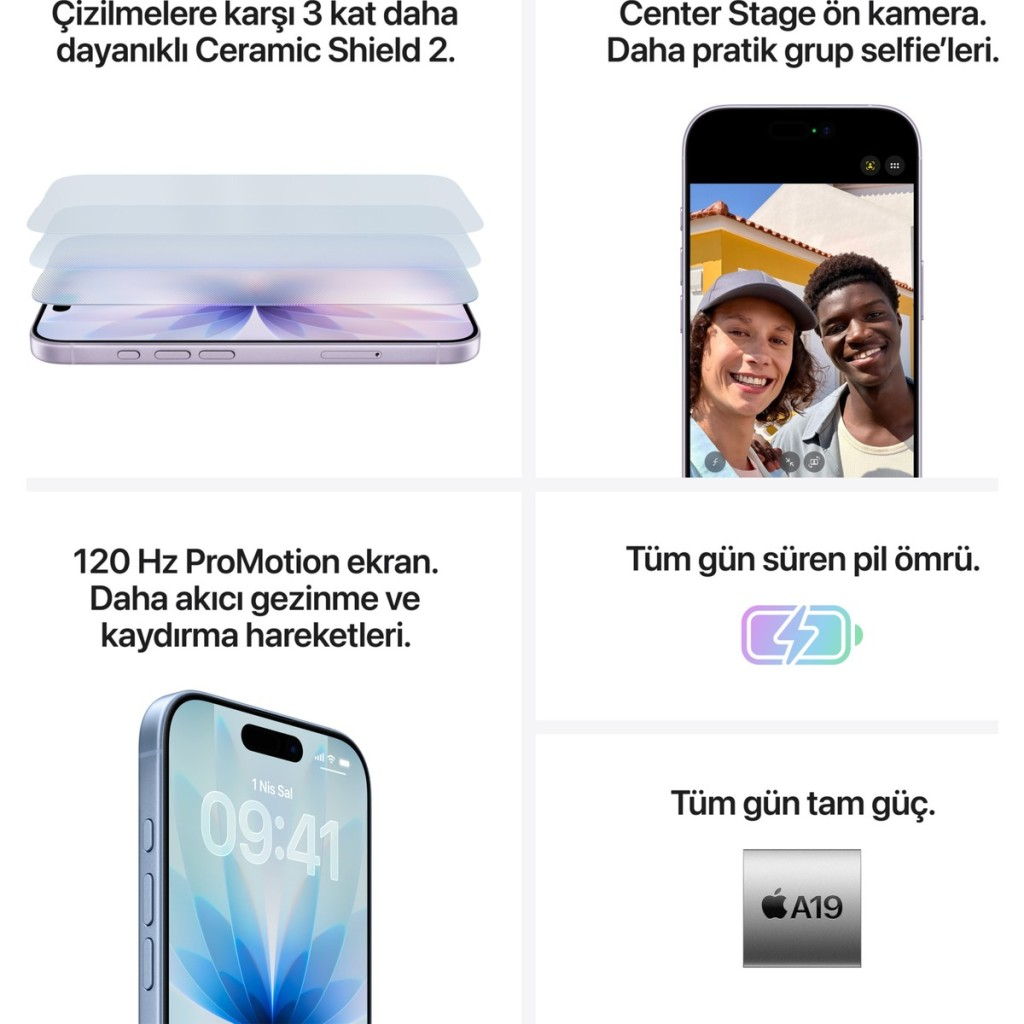 Telefon z trzema warstwami pokazującymi powierzchnię Ceramic Shield.
