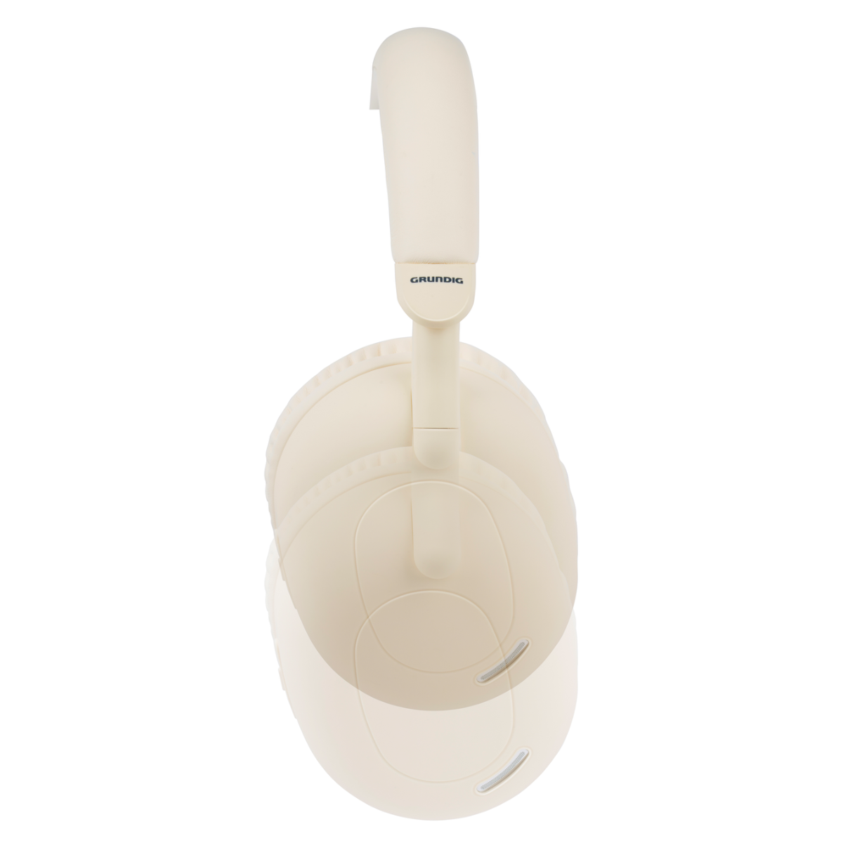 Beige Kopfhörer mit GRUNDIG-Logo auf weißem Hintergrund.