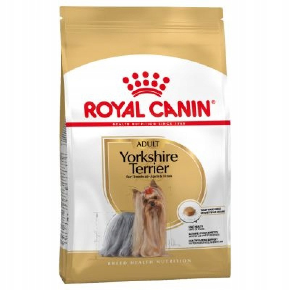 Torba z suchą karmą Royal Canin Yorkshire Terrier dla dorosłych psów.