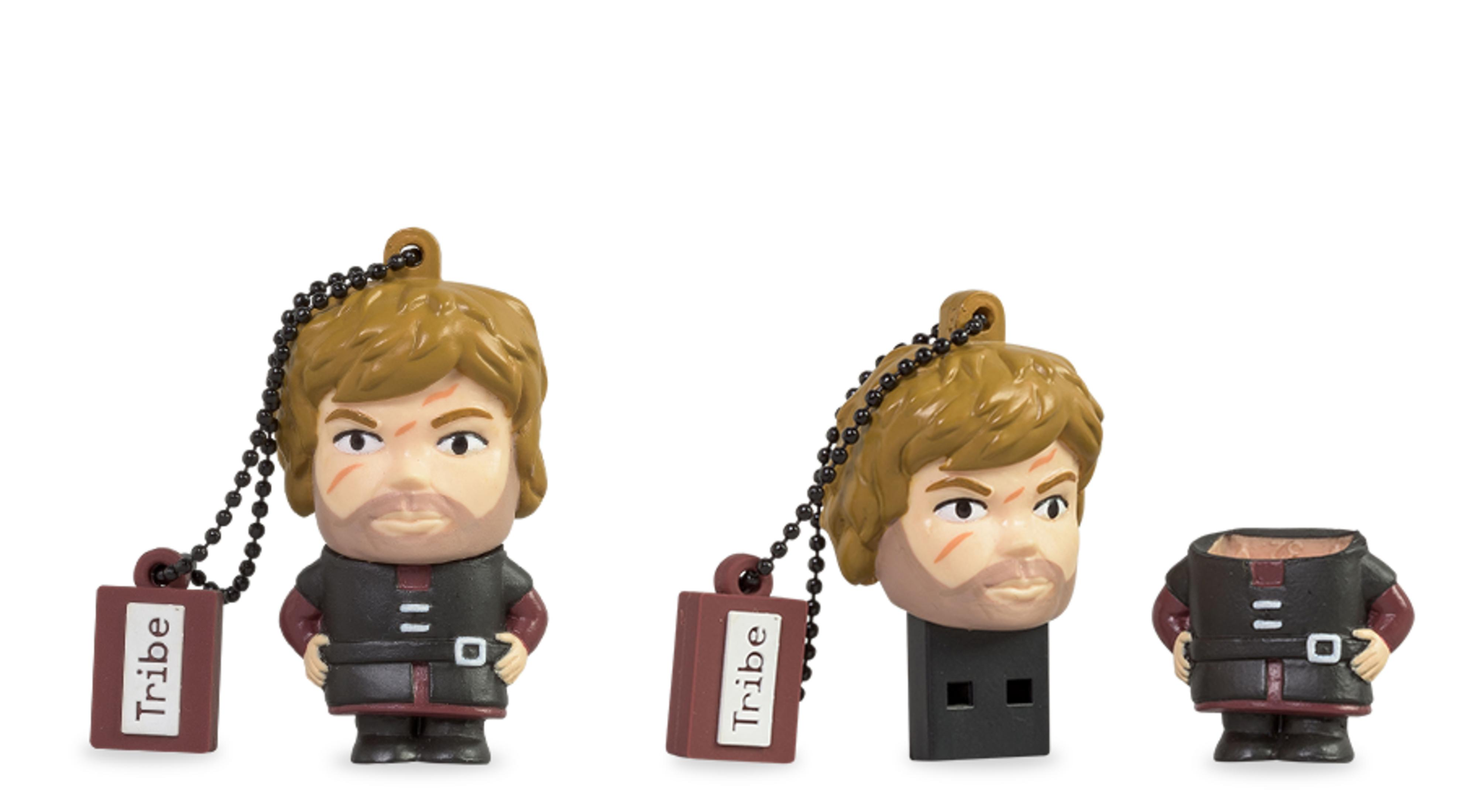 Tre figure di personaggi: una con etichetta, una come USB, una senza testa.