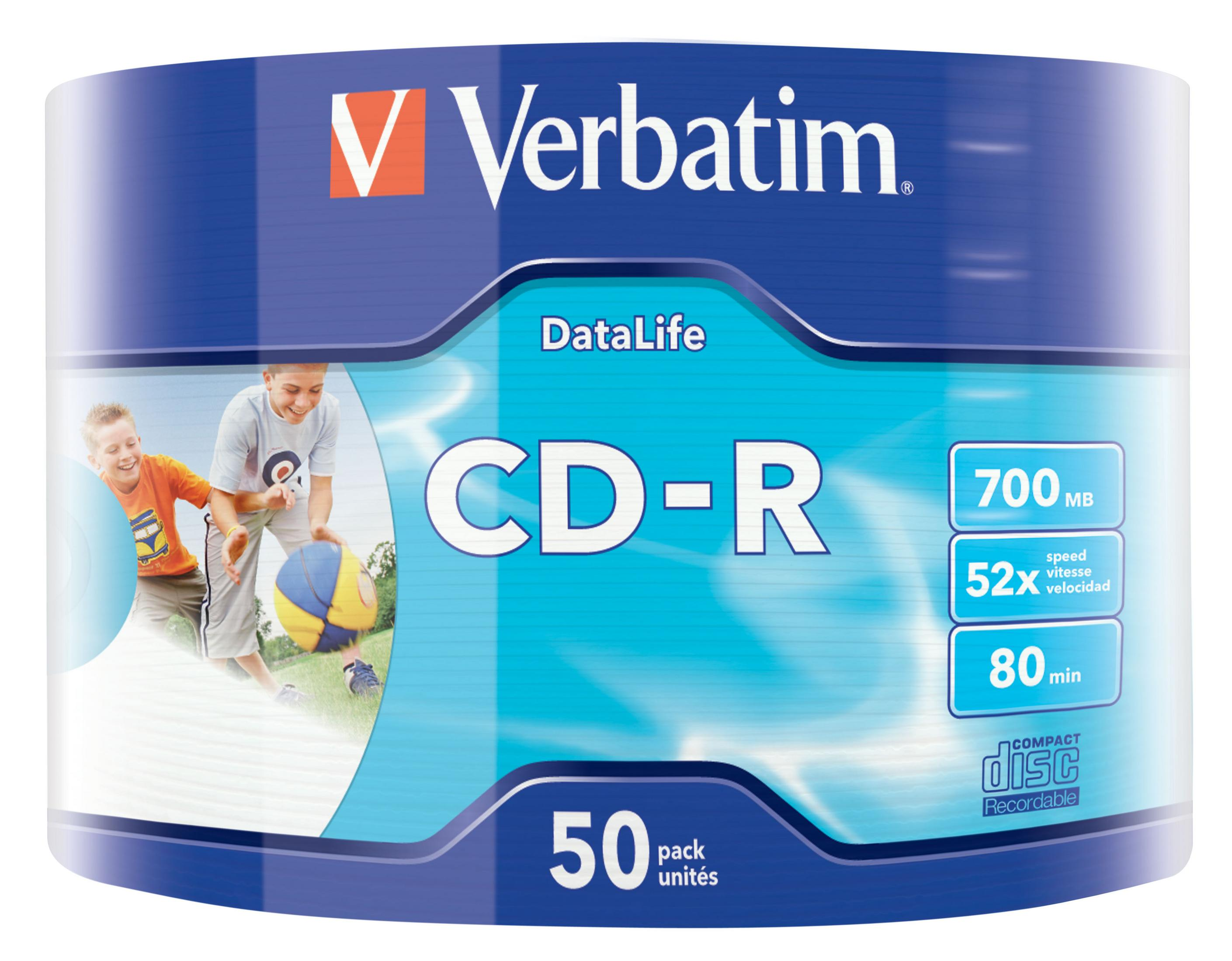 Opakowanie Verbatim CD-R 50 szt., 700 MB, prędkość 52x, 80 min.