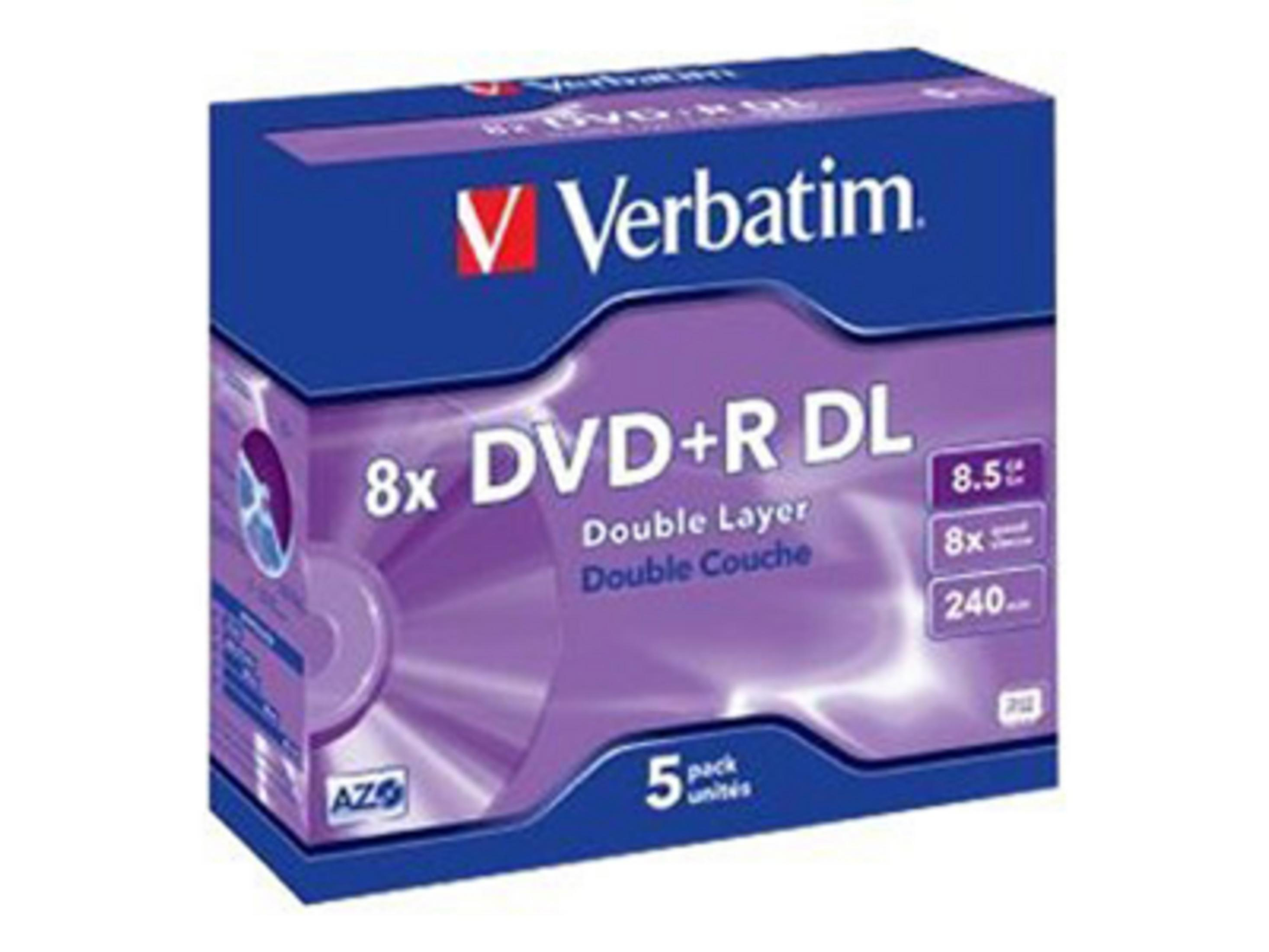 Verbatim DVD+R DL 8x Dwóch Warstw 5 szt., 240 min.