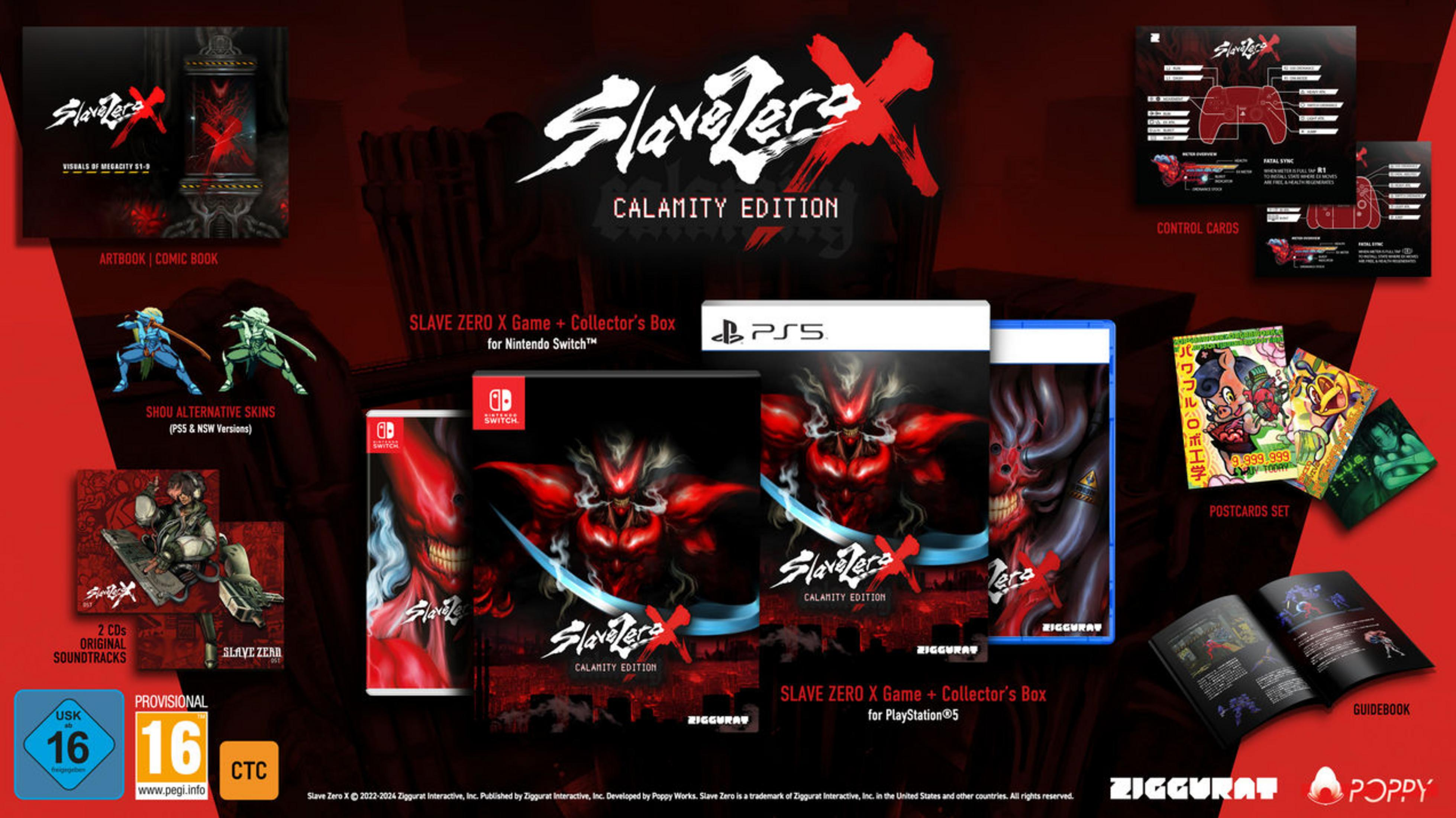 Slave Zero X Calamity Edition per Switch e PS5, Artbook, Colonne sonore, Carte.