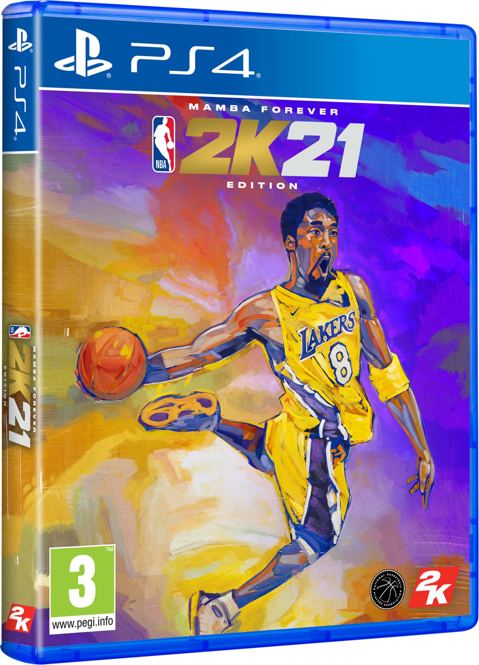 NBA 2K21 Mamba Forever Edition PS4-Hülle mit Kobe Bryant in Aktion.
