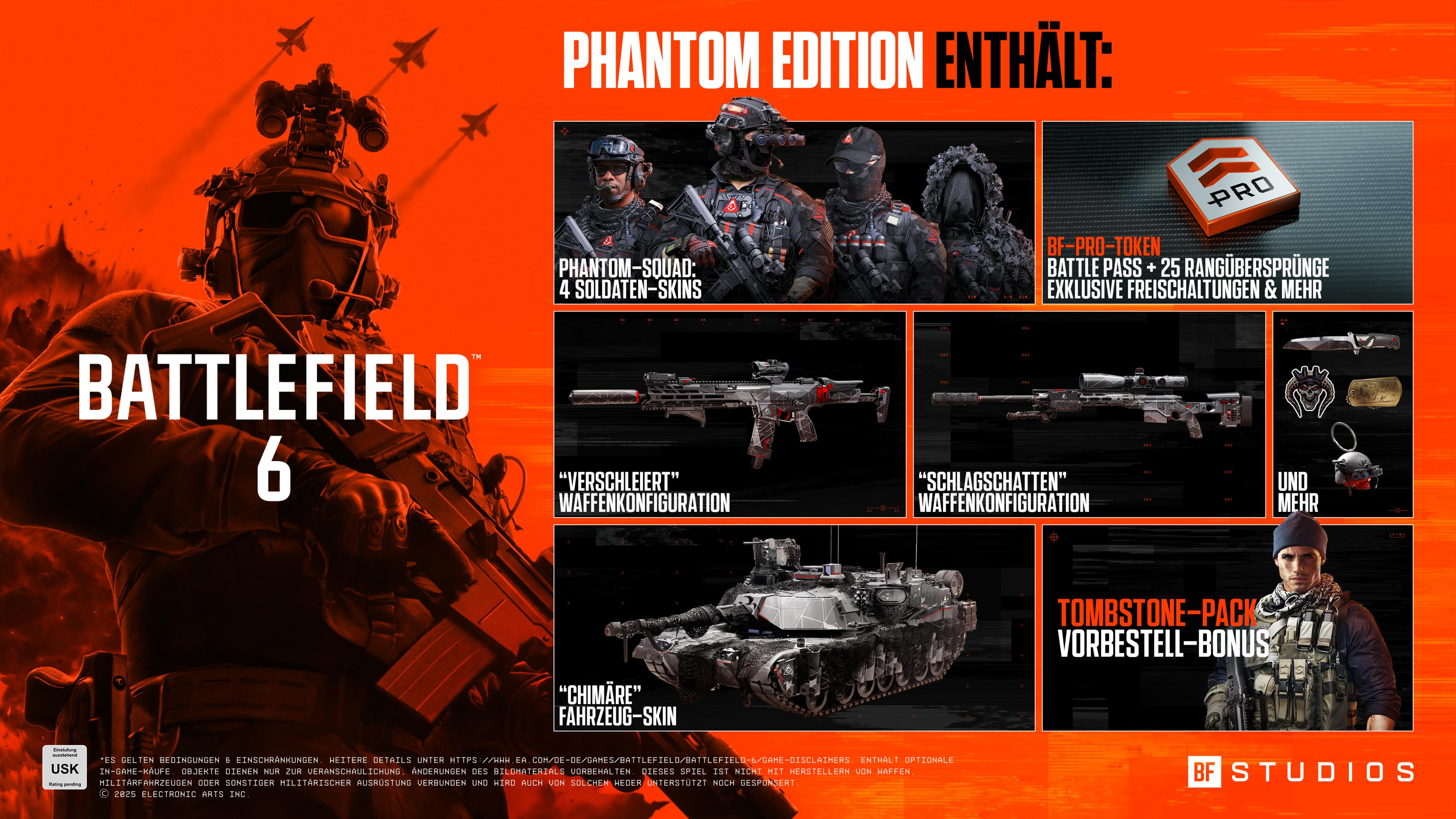 Battlefield 6: Edycja Phantom zawiera skórki żołnierzy, bronie, skórkę czołgu i token BF-Pro.