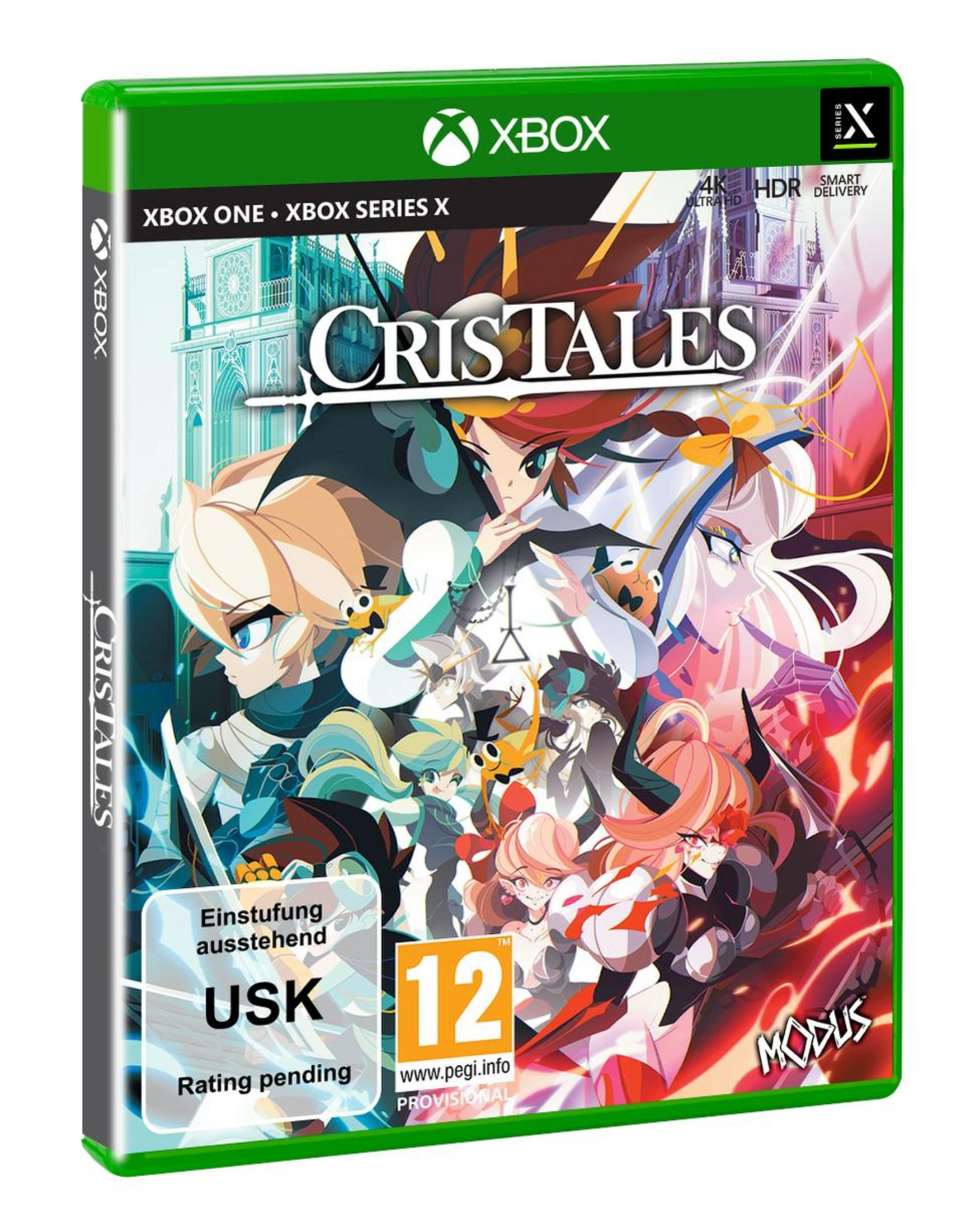 Xbox Spiel "Cristales" mit Anime-Charakteren und USK-Freigabe 12.
