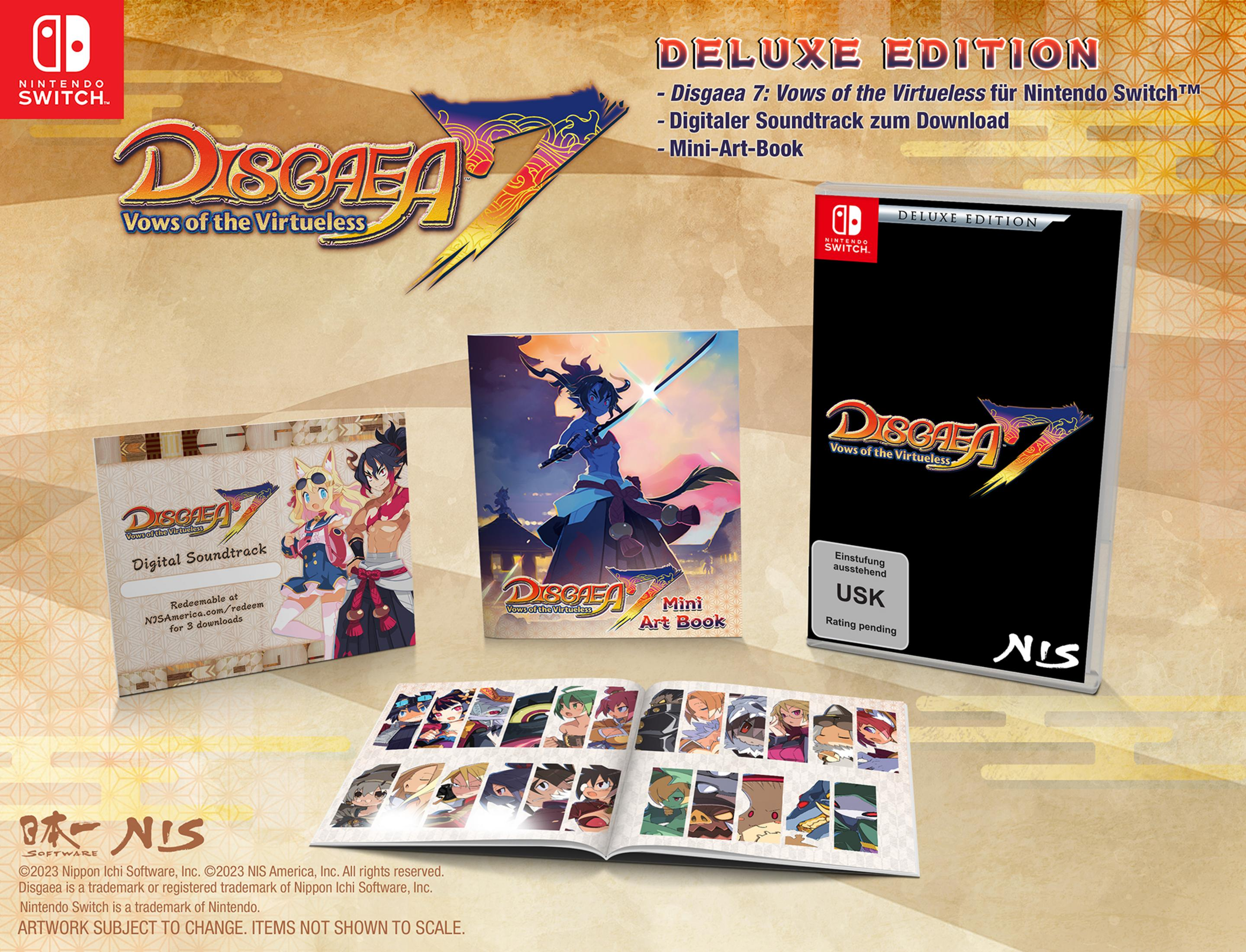 Disgaea 7 Deluxe Edition für Nintendo Switch mit Soundtrack und Artbook.