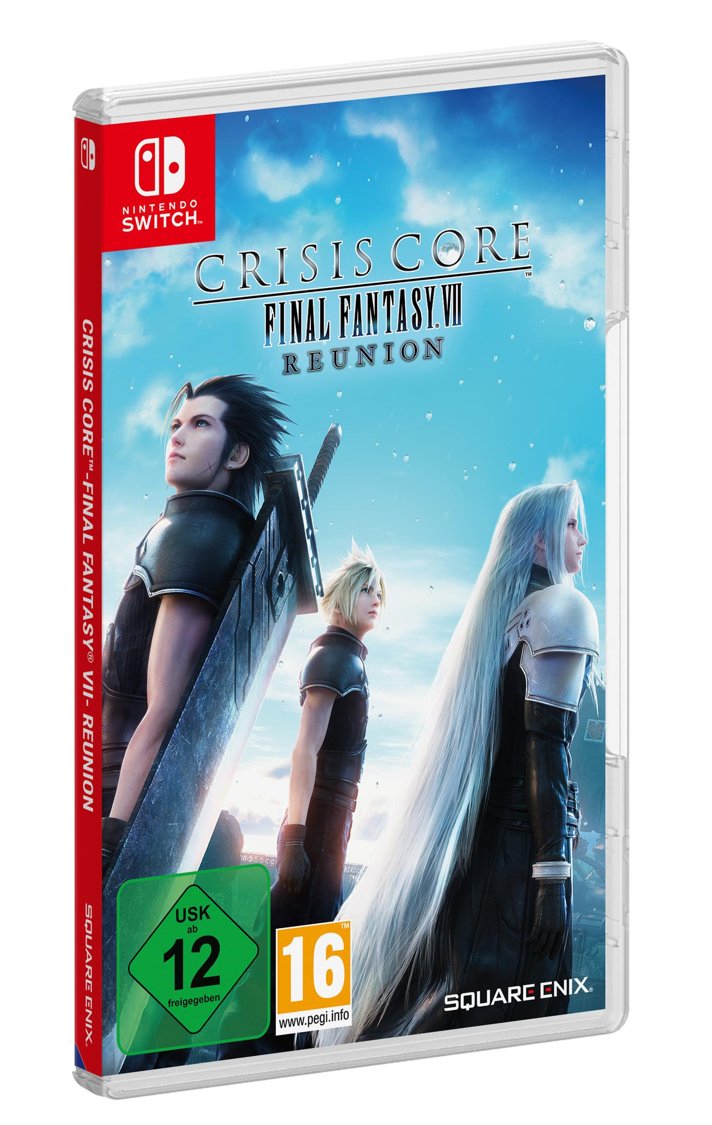 Nintendo Switch-Hülle mit Charakteren aus Crisis Core: Final Fantasy VII Reunion.
