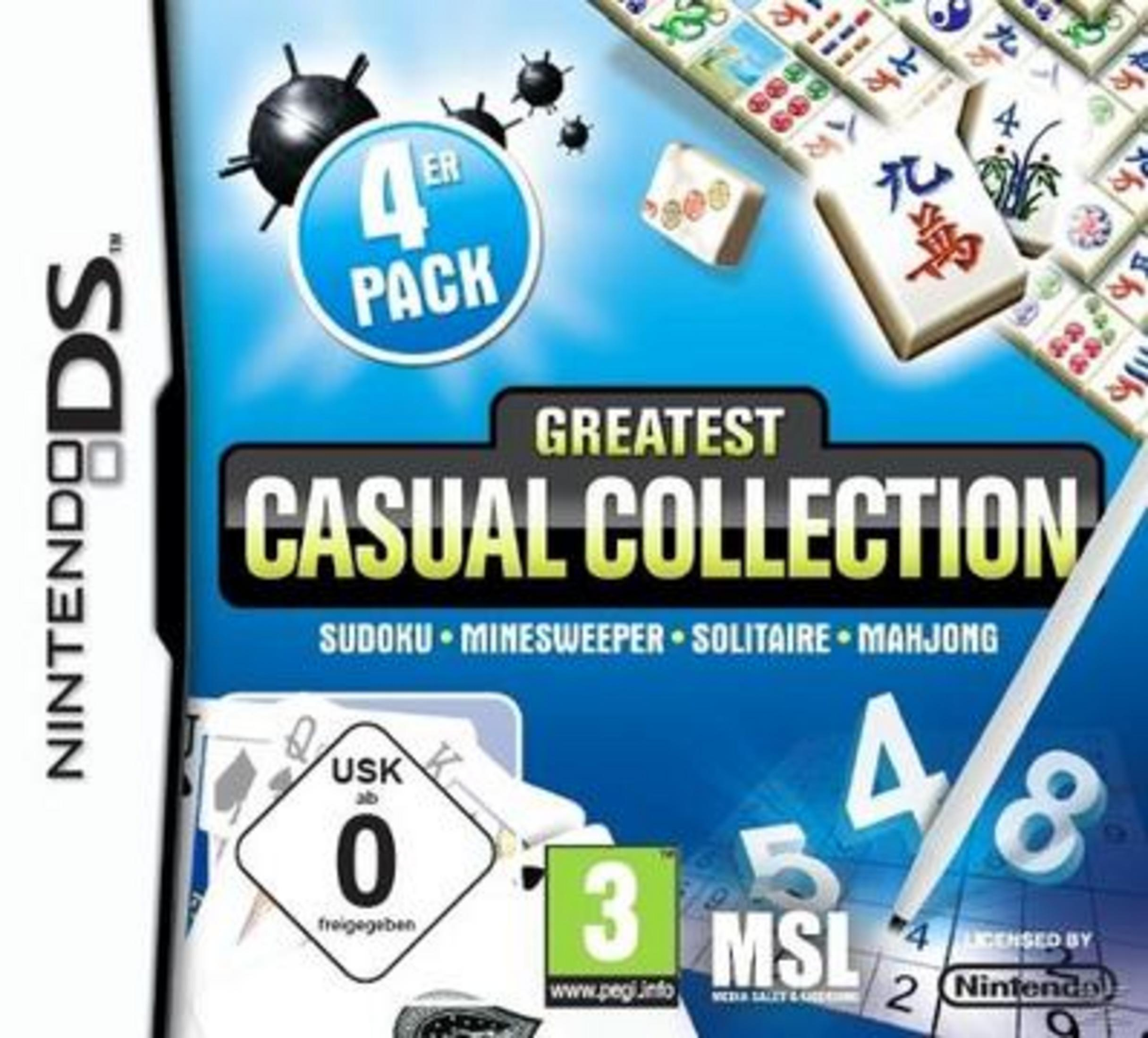 Nintendo DS Spielbox: Greatest Casual Collection mit Sudoku, Minesweeper, Solitaire, Mahjong.
