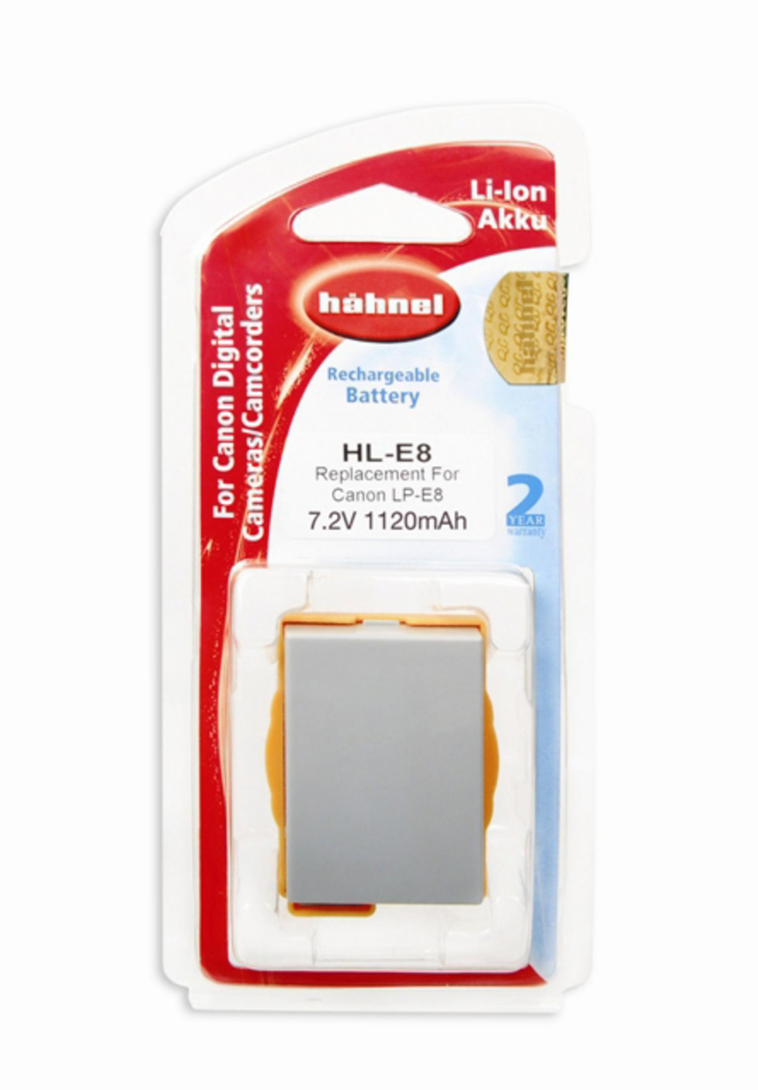 Hähnel Akku HL-E8 für Canon Kameras, 7.2V 1120mAh, 2 Jahre Garantie.