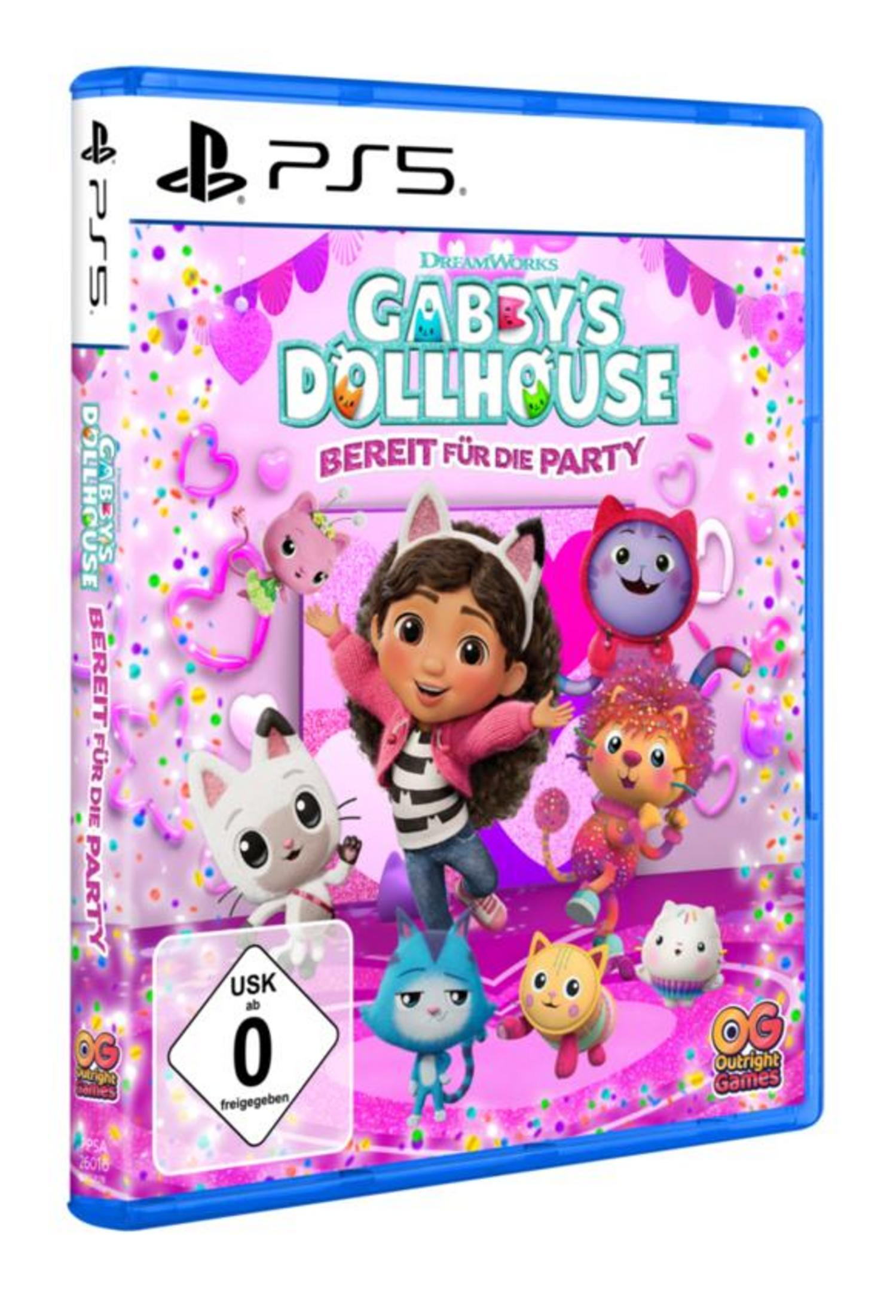 PS5 Spielcover mit Gabby und Katzenfreunden, bunt und fröhlich.