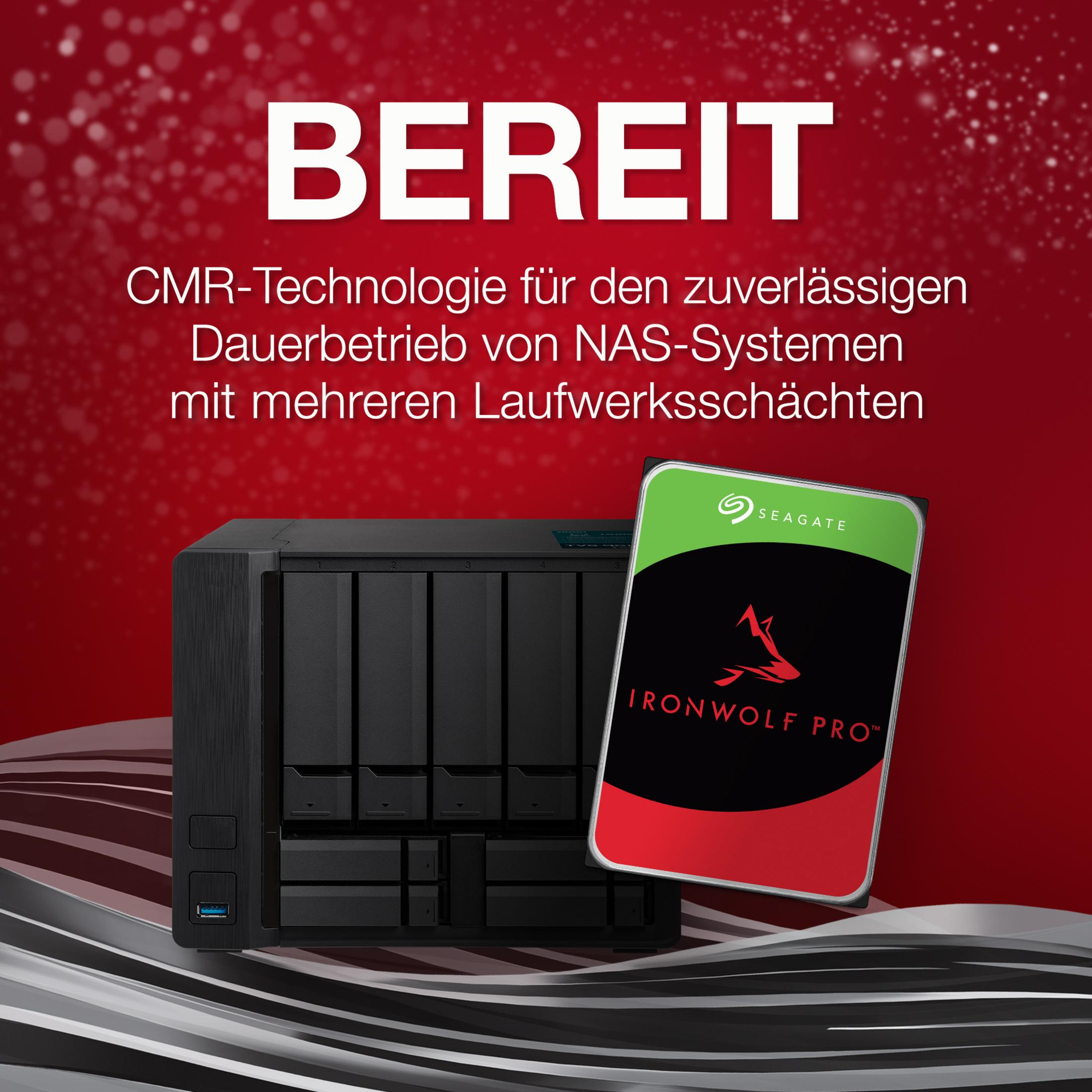 System NAS z dyskiem Seagate IronWolf Pro, gotowy do ciągłej pracy.