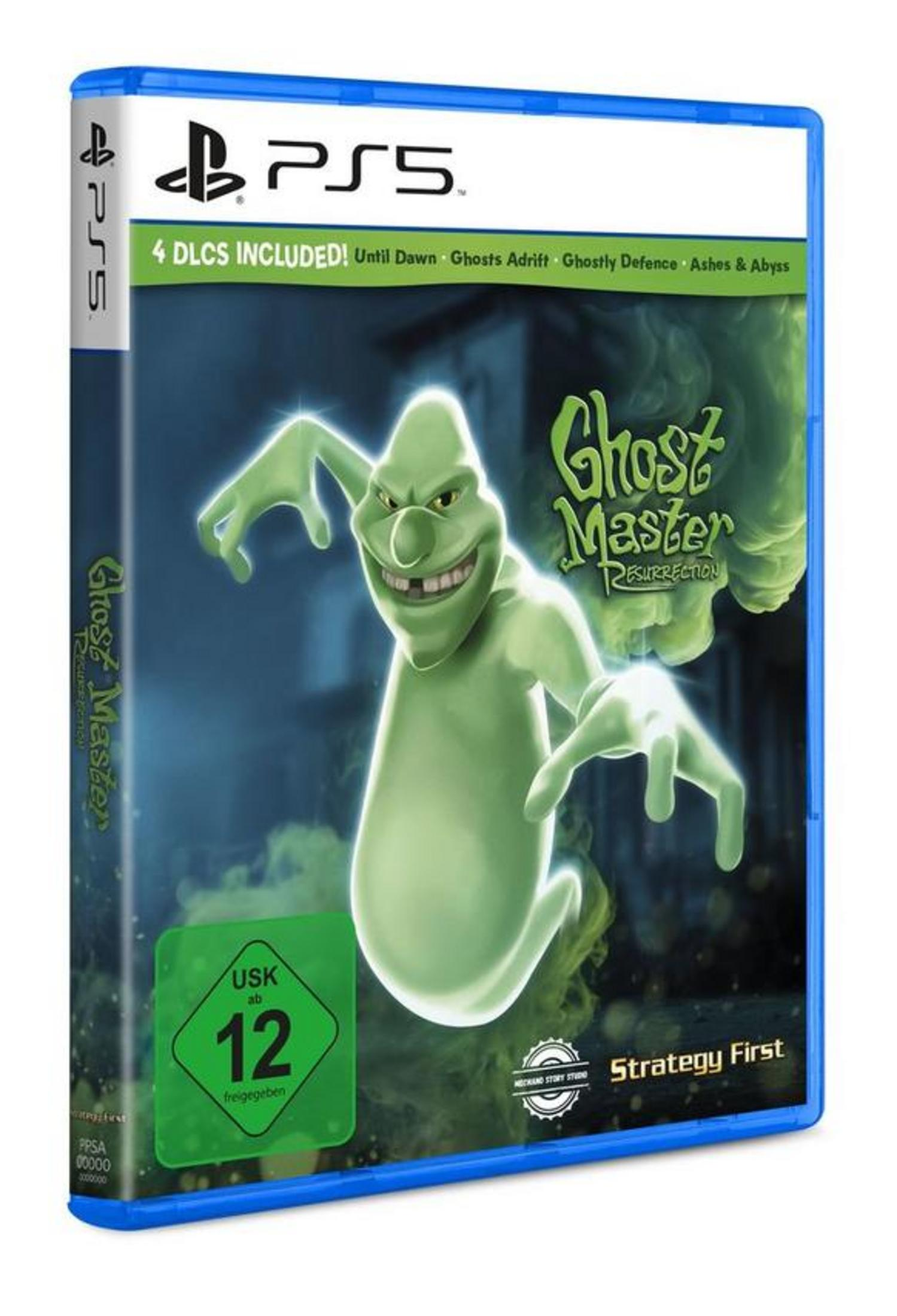 Jeu PS5 Ghost Master: Resurrection avec fantôme vert et classification USK 12.