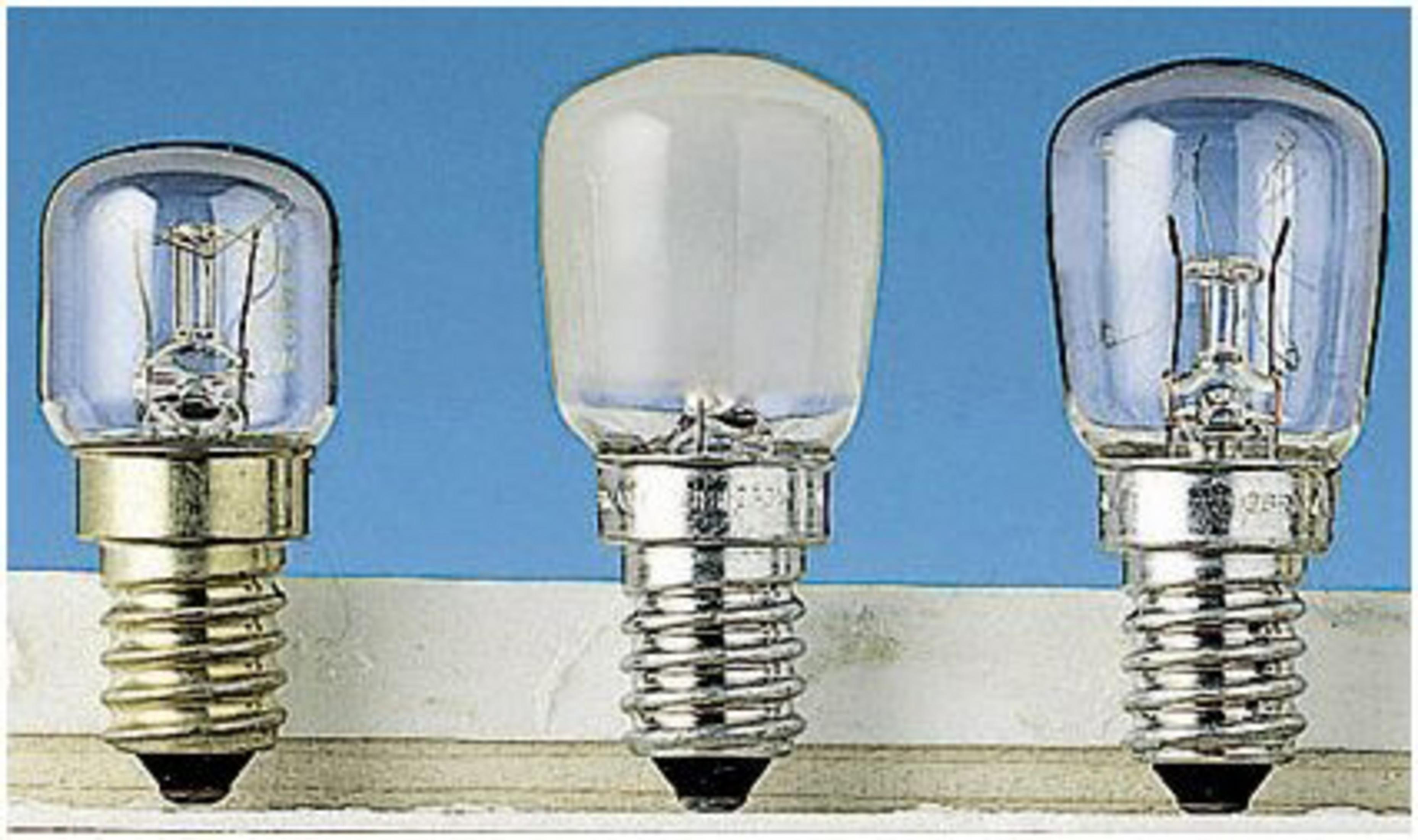 Trzy żarówki z gwintem na niebieskim tle.