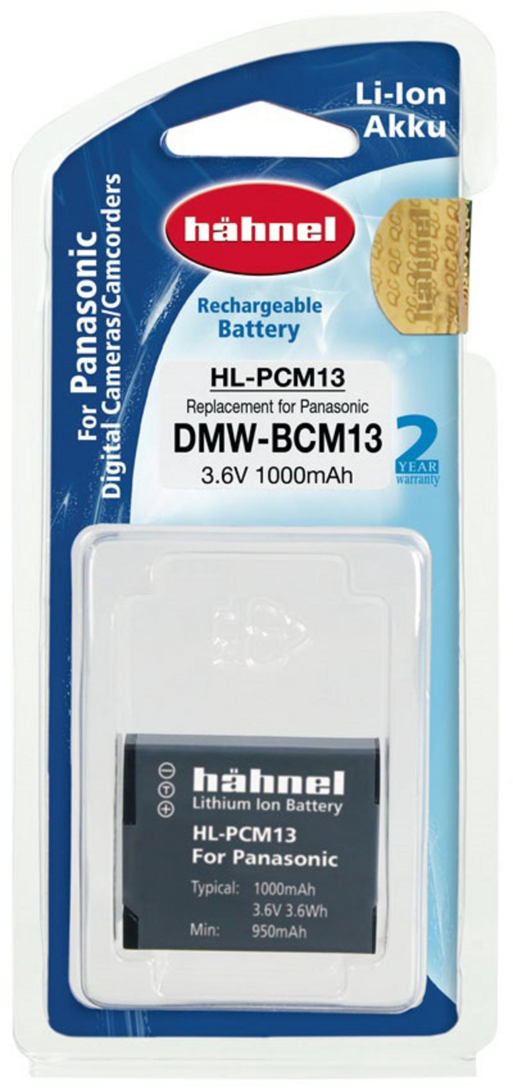 Hähnel Akku für Panasonic DMW-BCM13, 3.6V 1000mAh, im Blister.