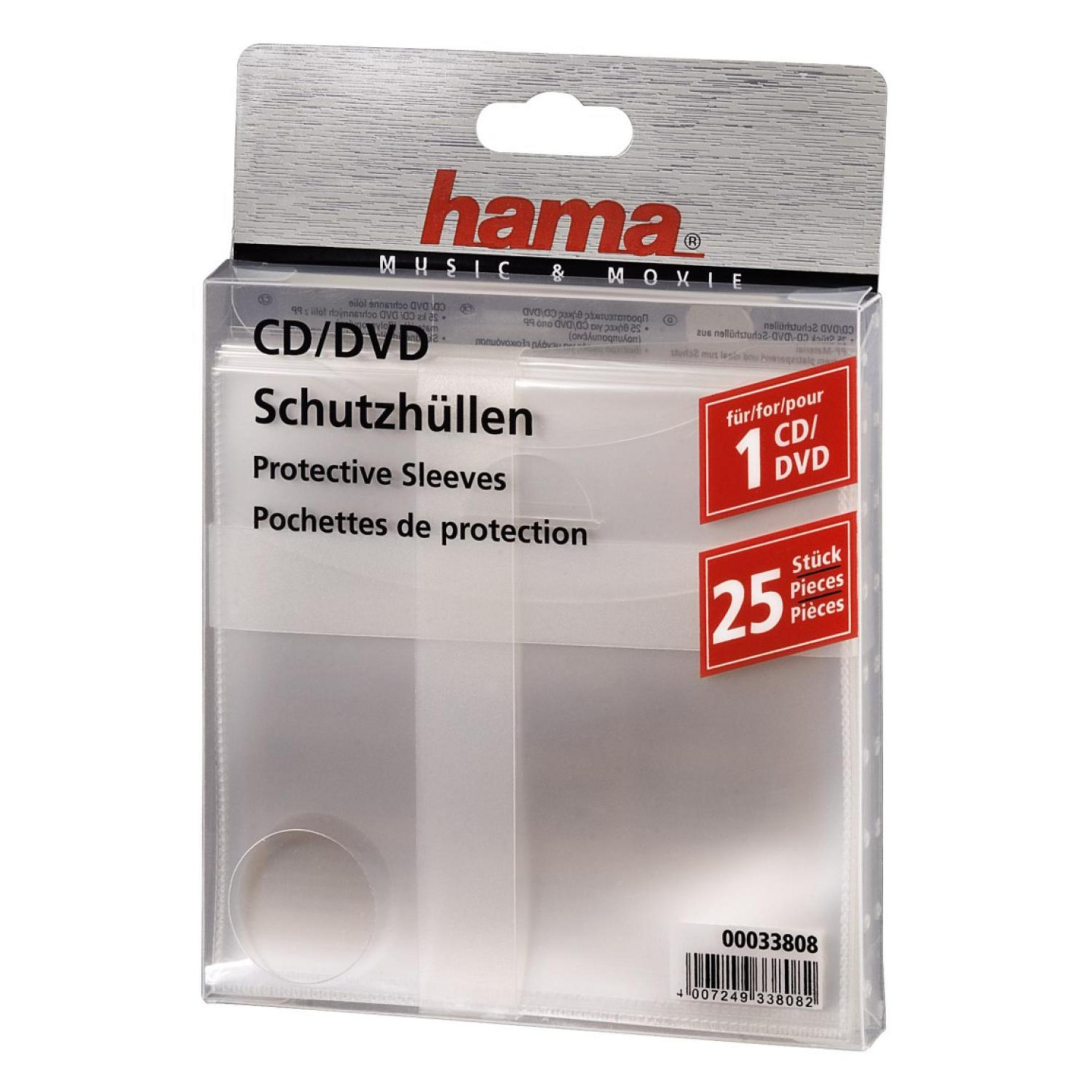 Hama CD/DVD Schutzhüllen, 25 Stück.