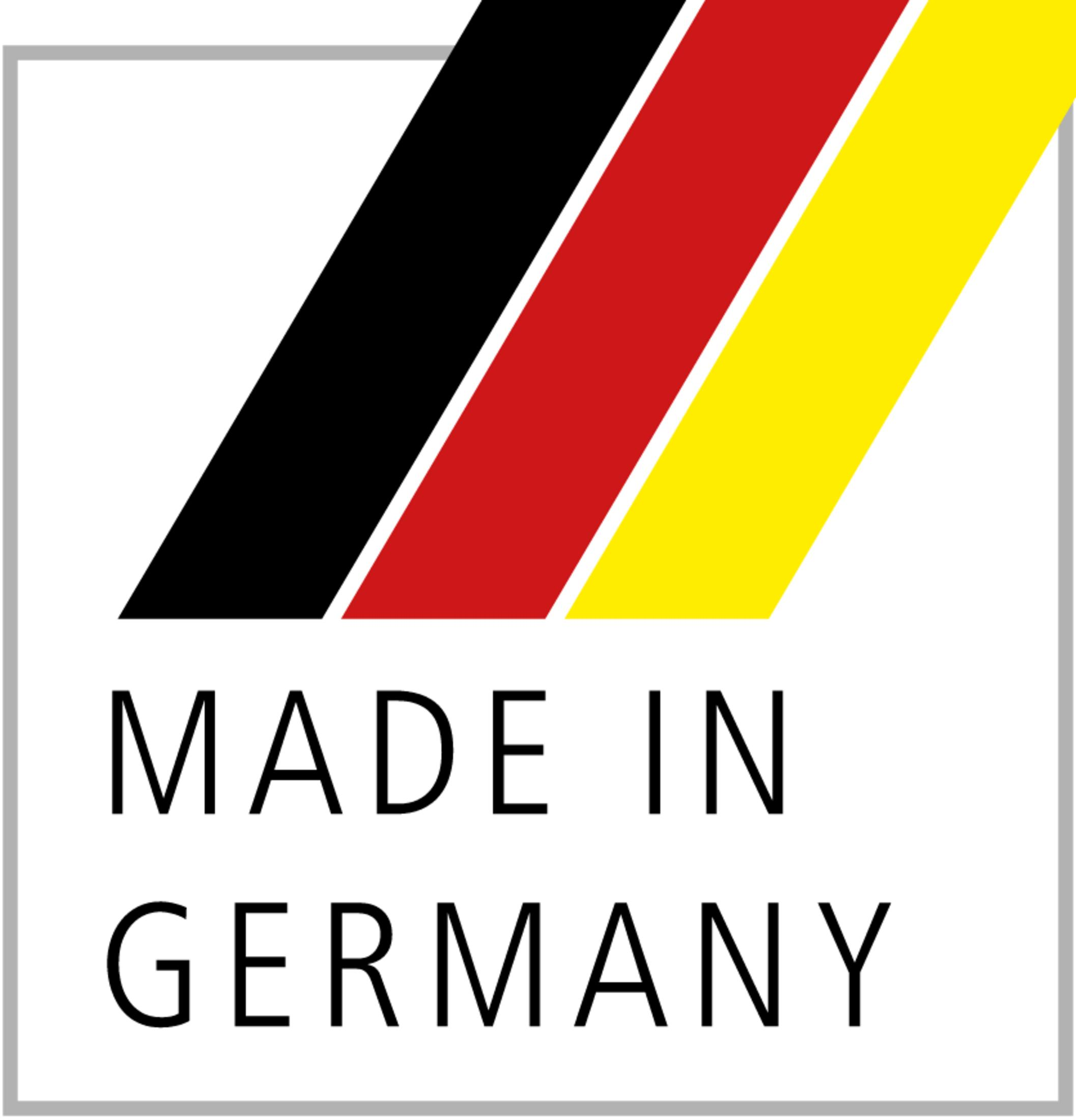 Made in Germany: Black, red, yellow striped pattern