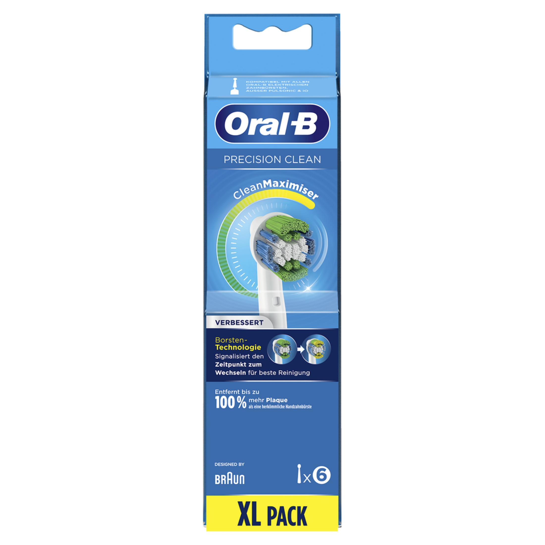 Oral-B Precision Clean Aufsteckbürsten-Packung mit 6 Stück, XL-Pack.