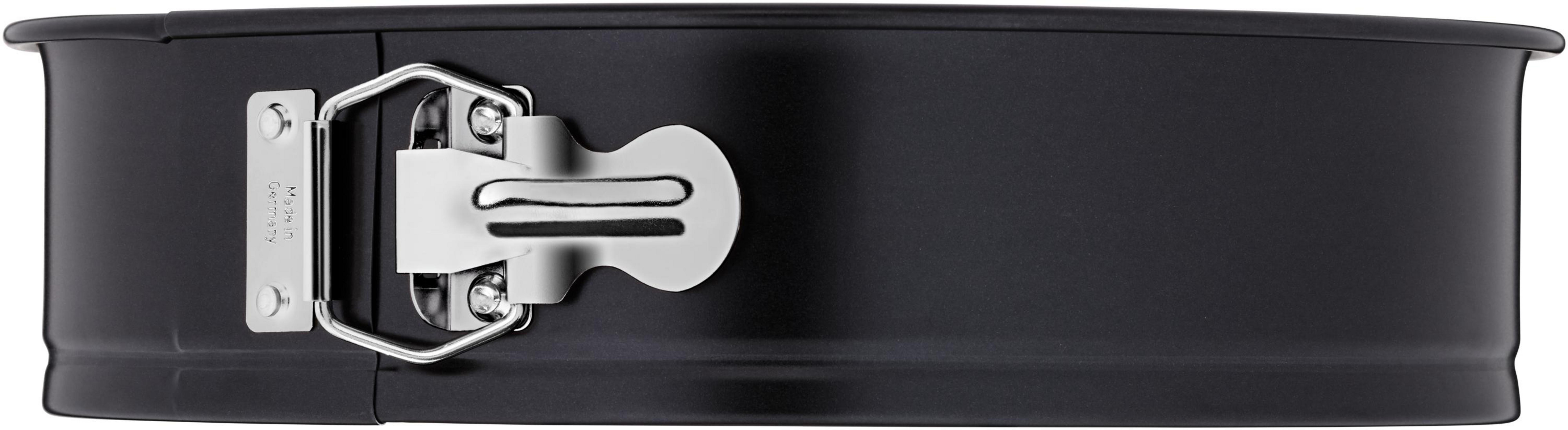 Czarna forma do pieczenia ze srebrnym klipsem i