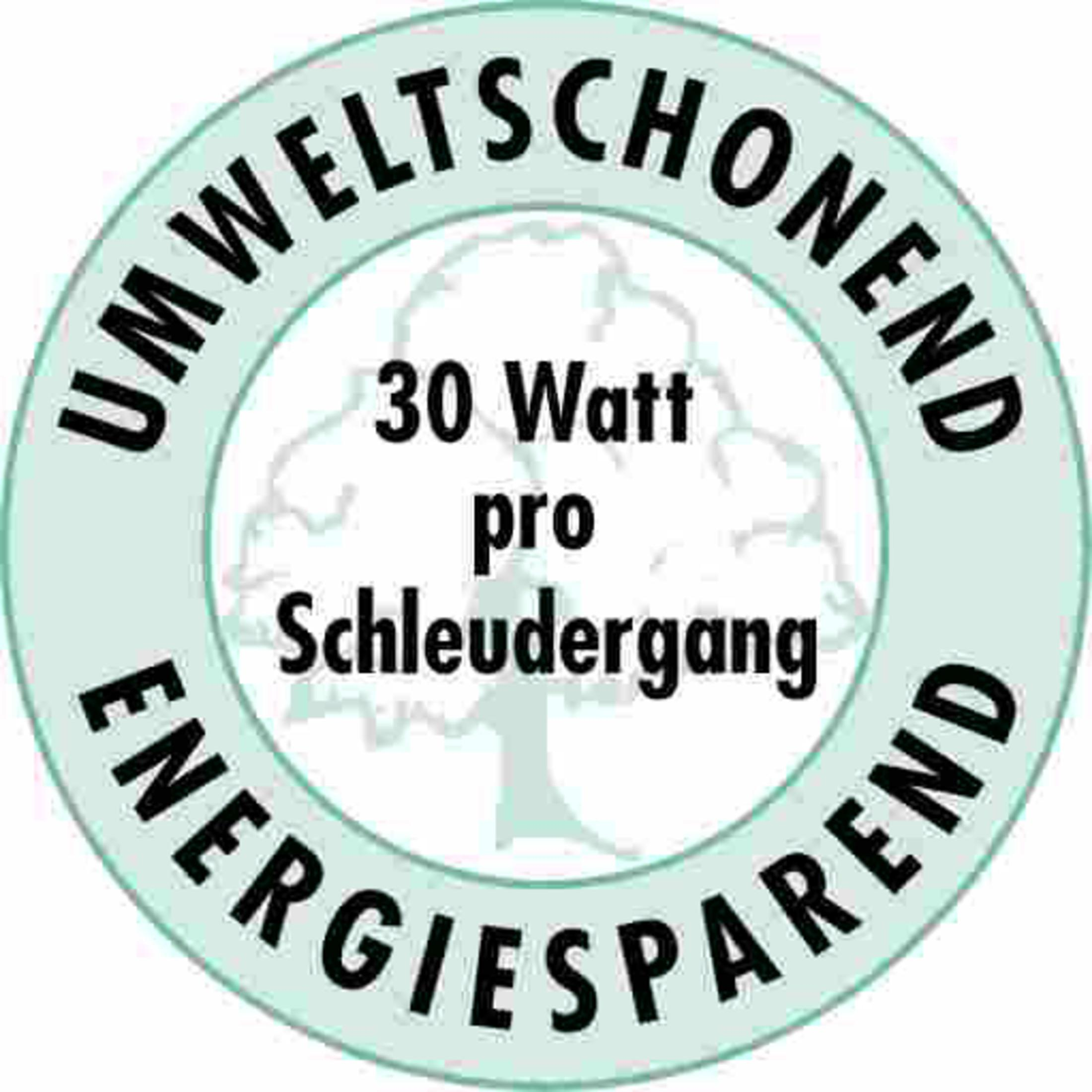 Environmentally friendly energy-saving 30 Watt per spin cycle