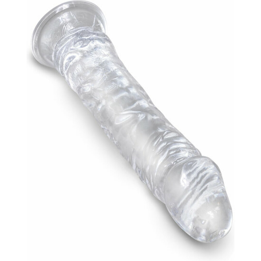 Transparenter, texturierter Masturbator mit breiter Basis.