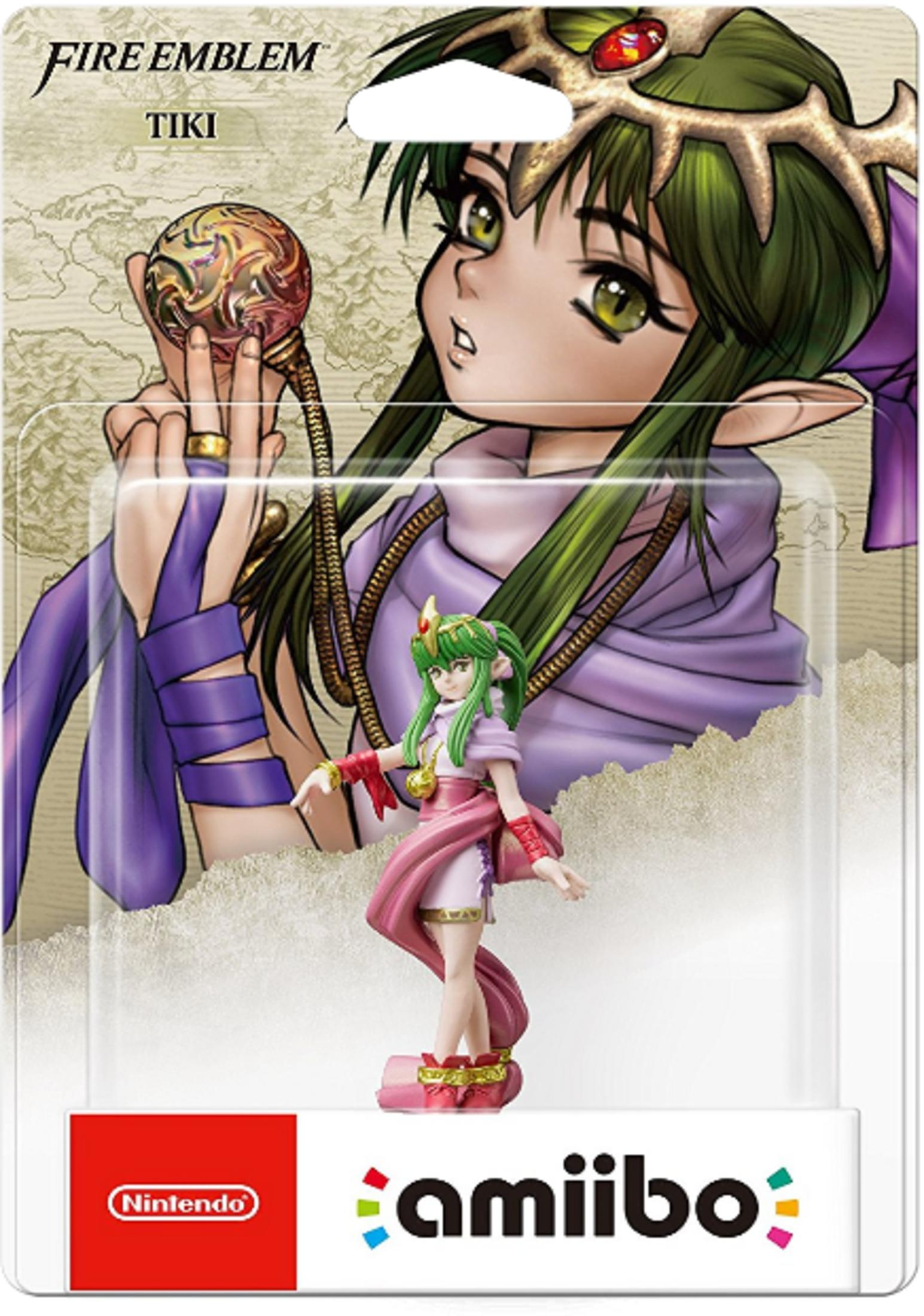 Figura de Tiki de Fire Emblem con traje rosa y morado y pelo verde.