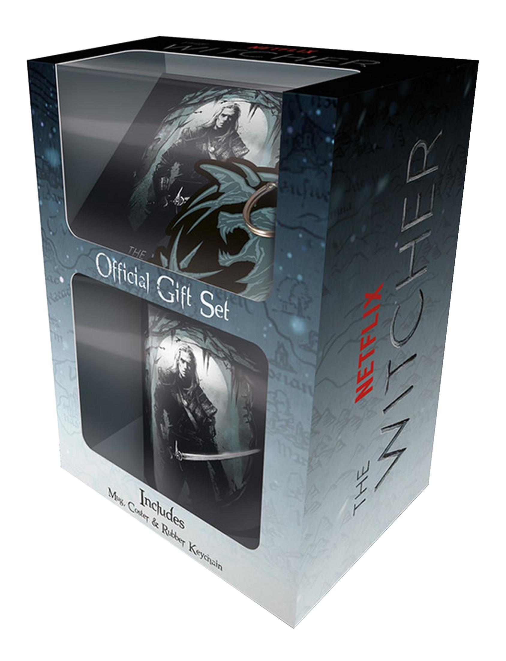 Offizielles Geschenkset "The Witcher" mit Mug, Coaster & Schlüsselanhänger.