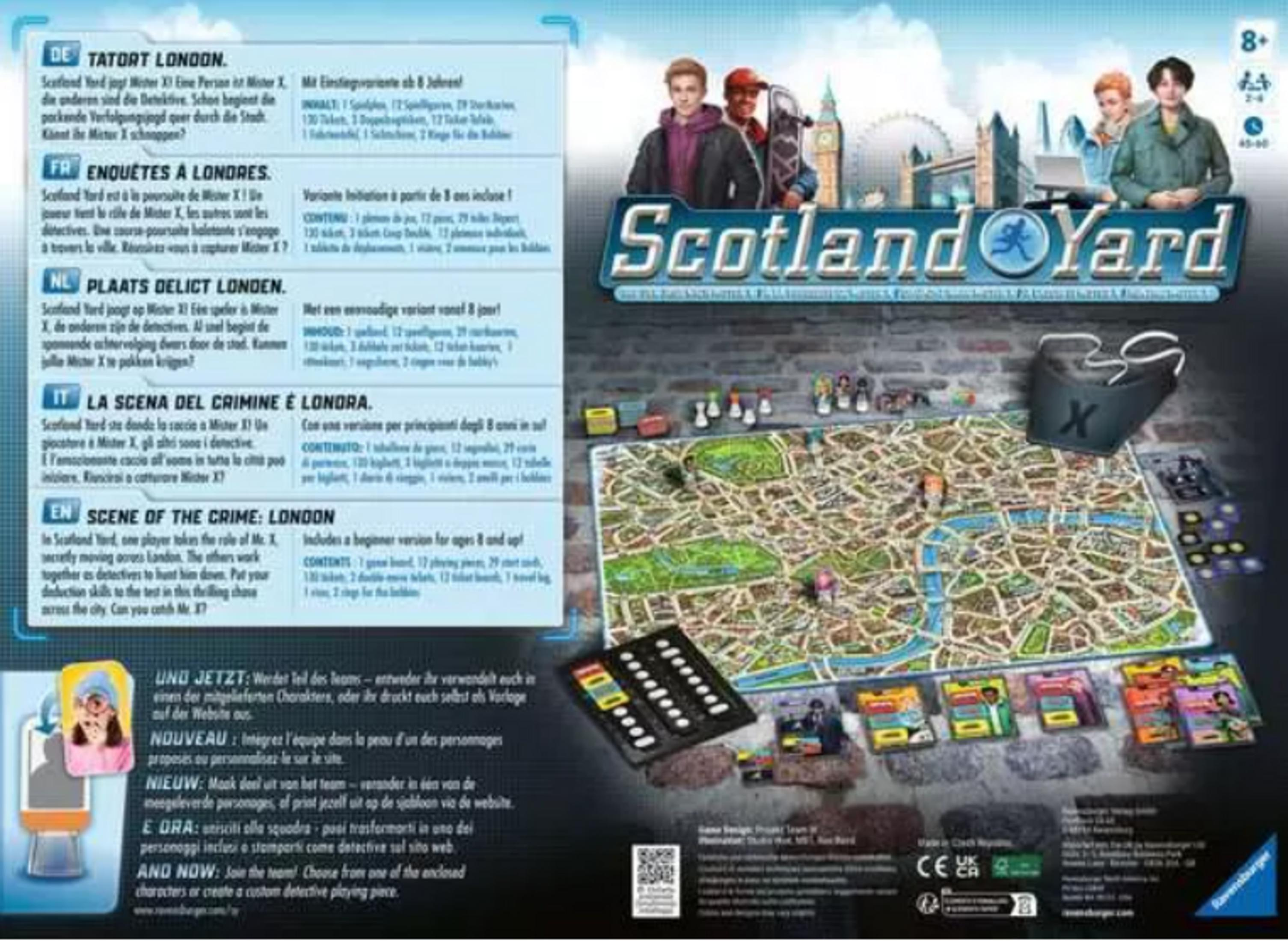 Il tabellone mostra una mappa di Londra con pezzi e componenti del gioco.
