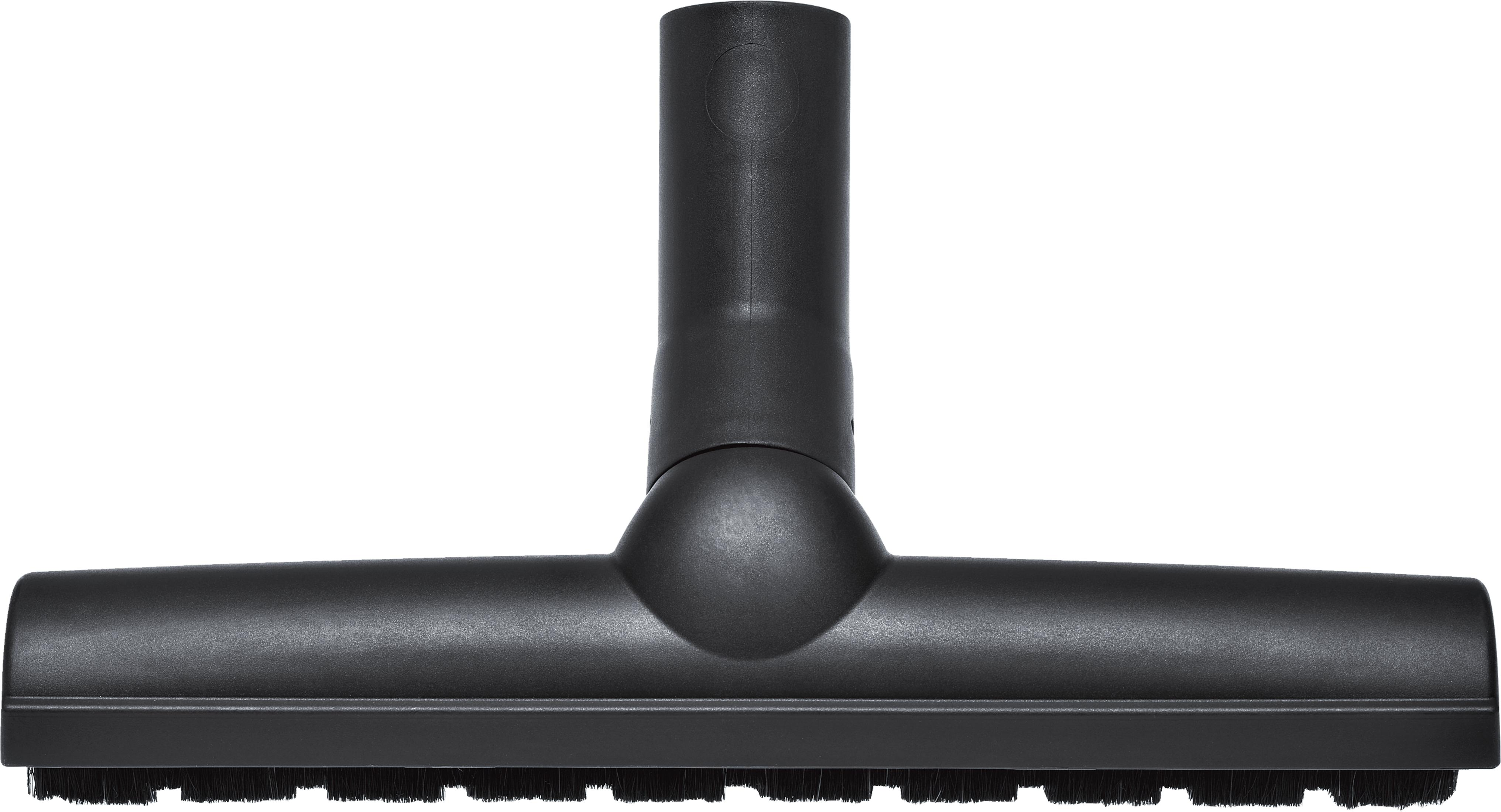 Cepillo negro para aspiradora con conector de tubo y cerdas.