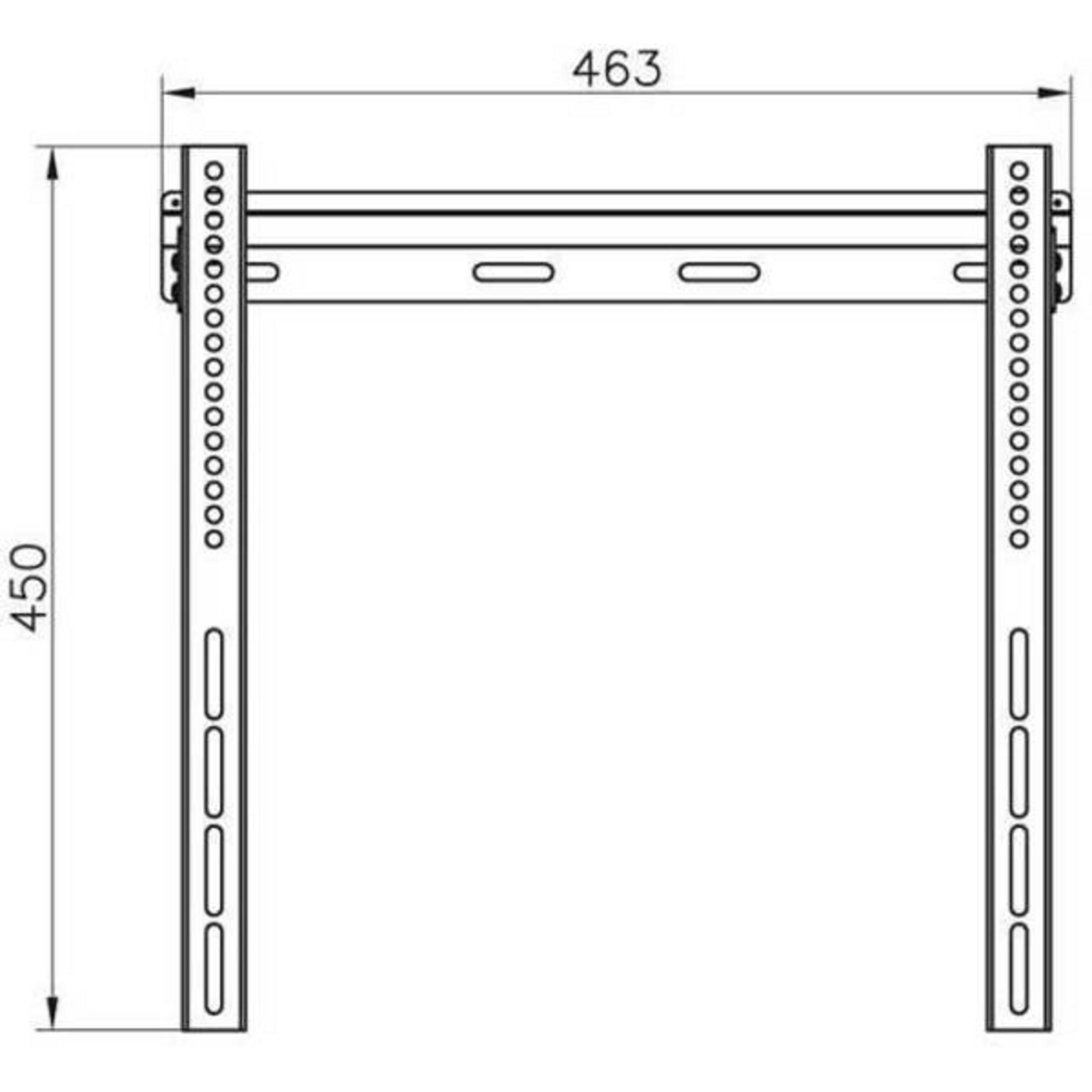 Dibujo técnico de un soporte de pared de 463x450mm.