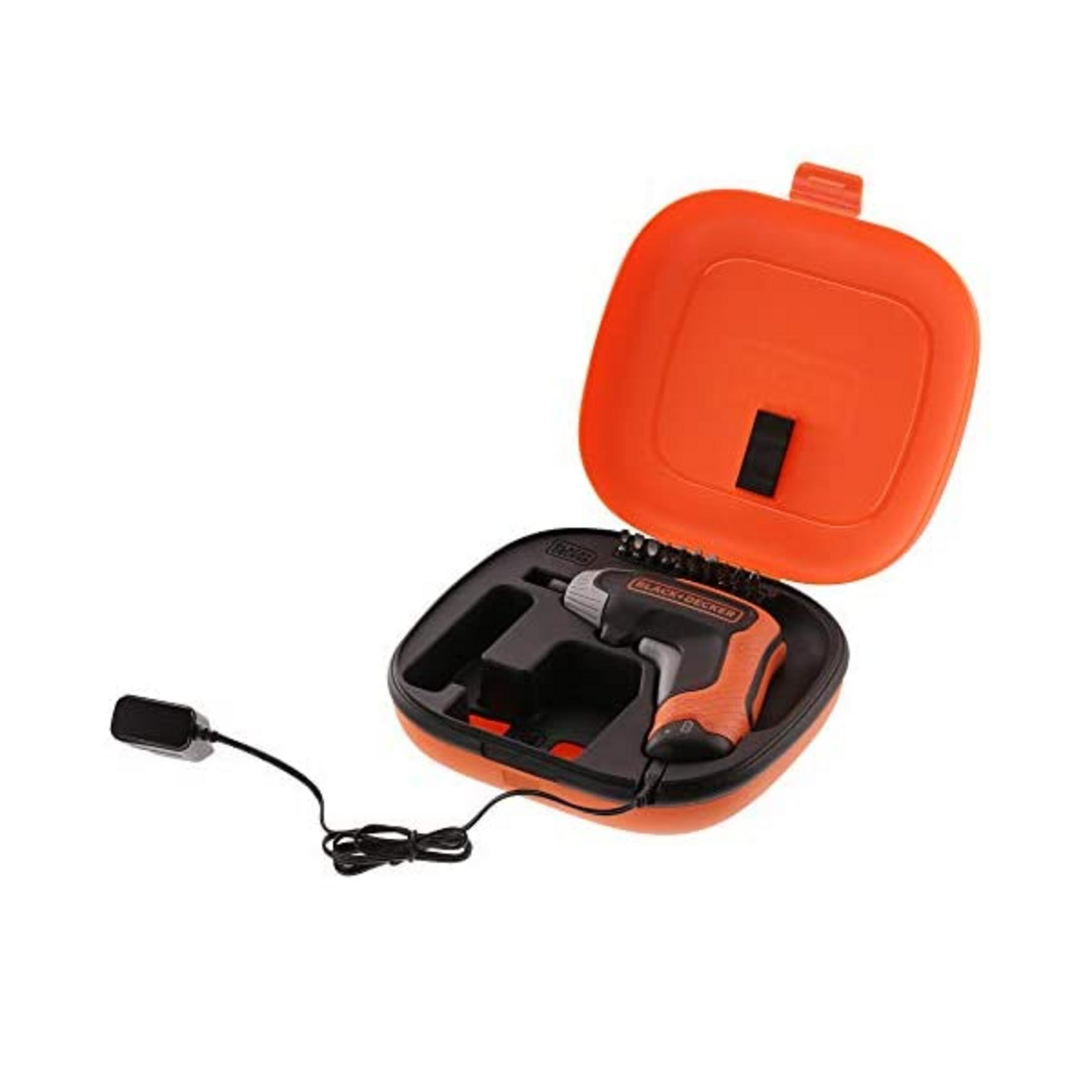 Pomarańczowe etui zawierające wkrętak i akcesoria.