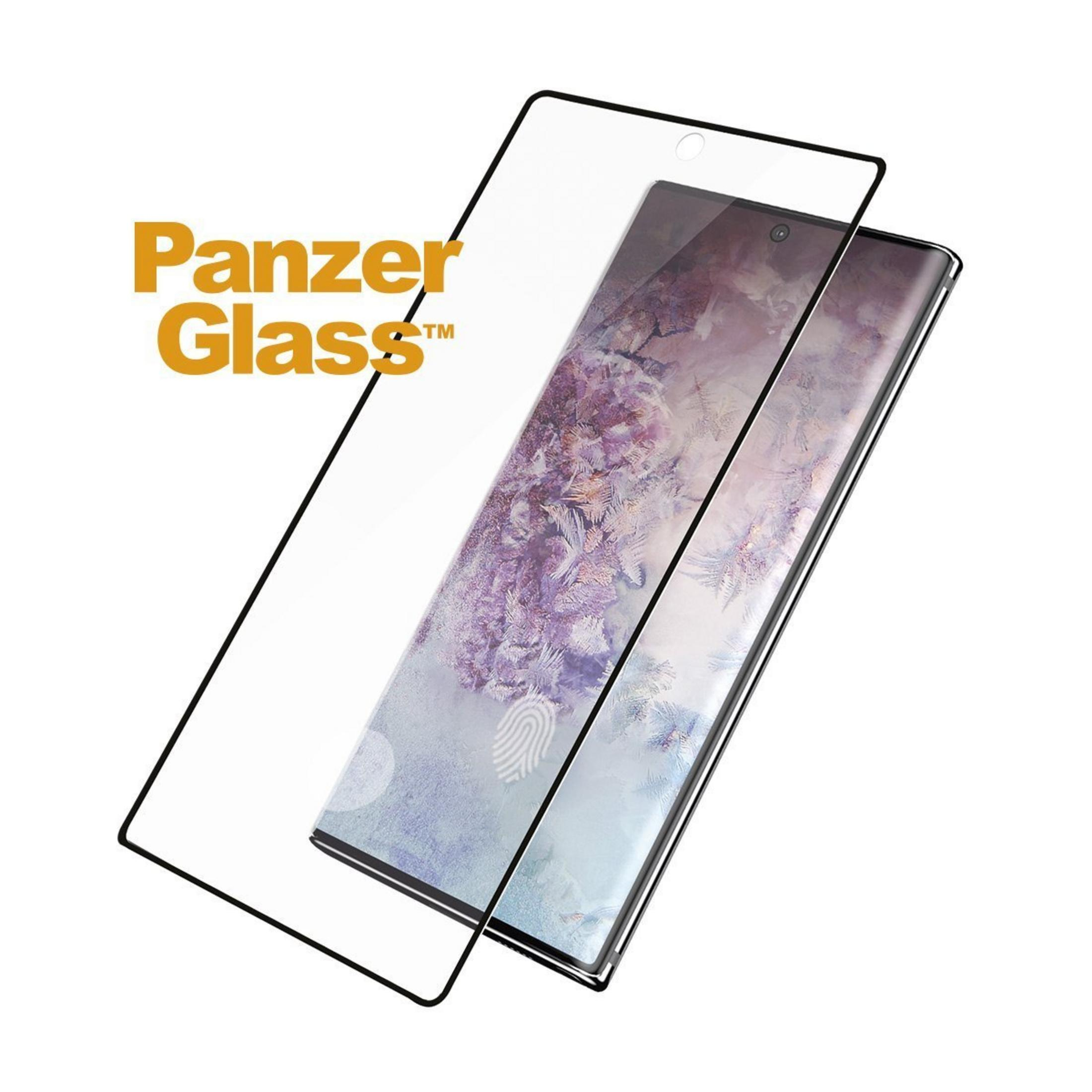 Protezione schermo Panzer Glass su smartphone con motivo a fiori di ghiaccio.